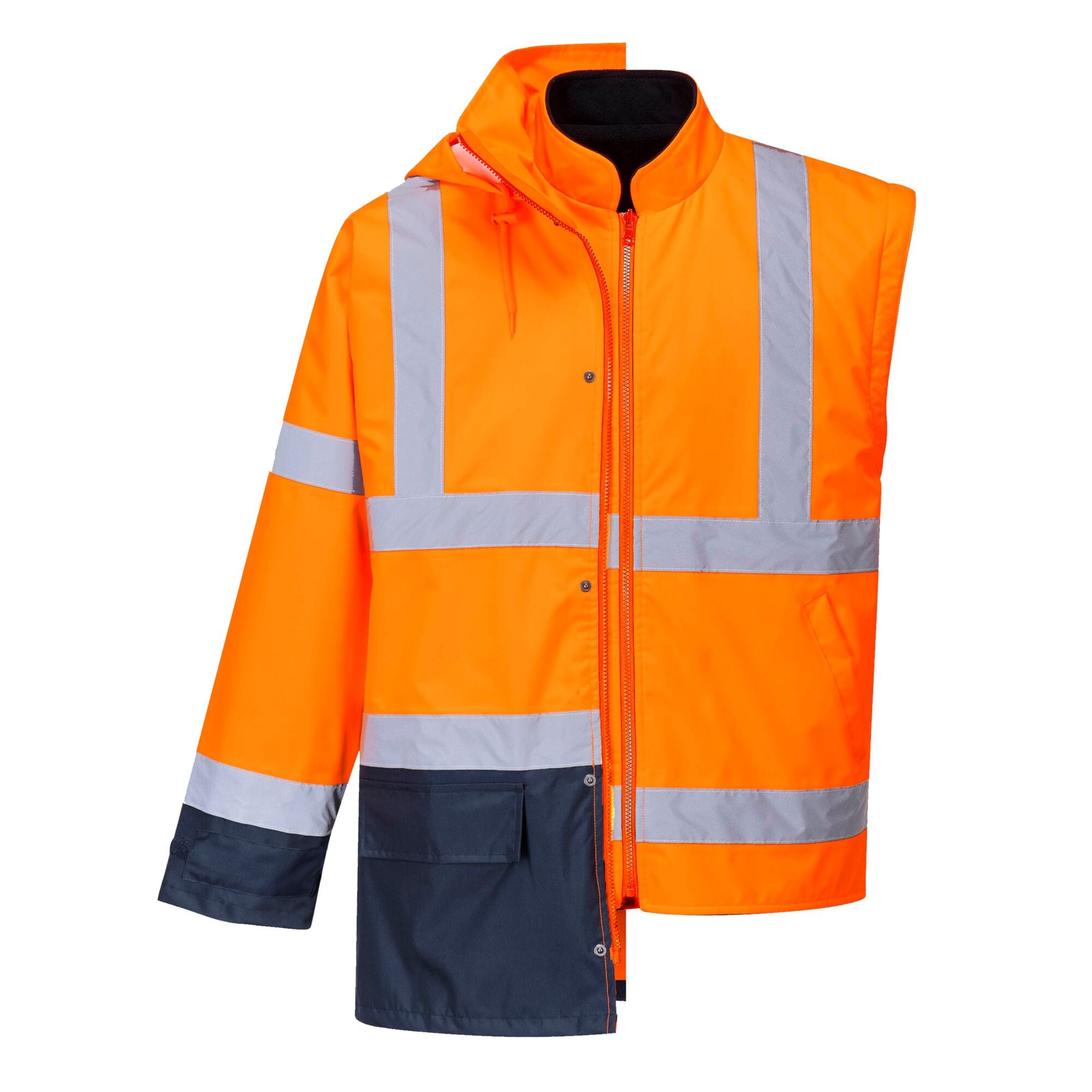 Hi-Vis Executive 5-in-1 Jack - Oranje/Marine - opname 3
