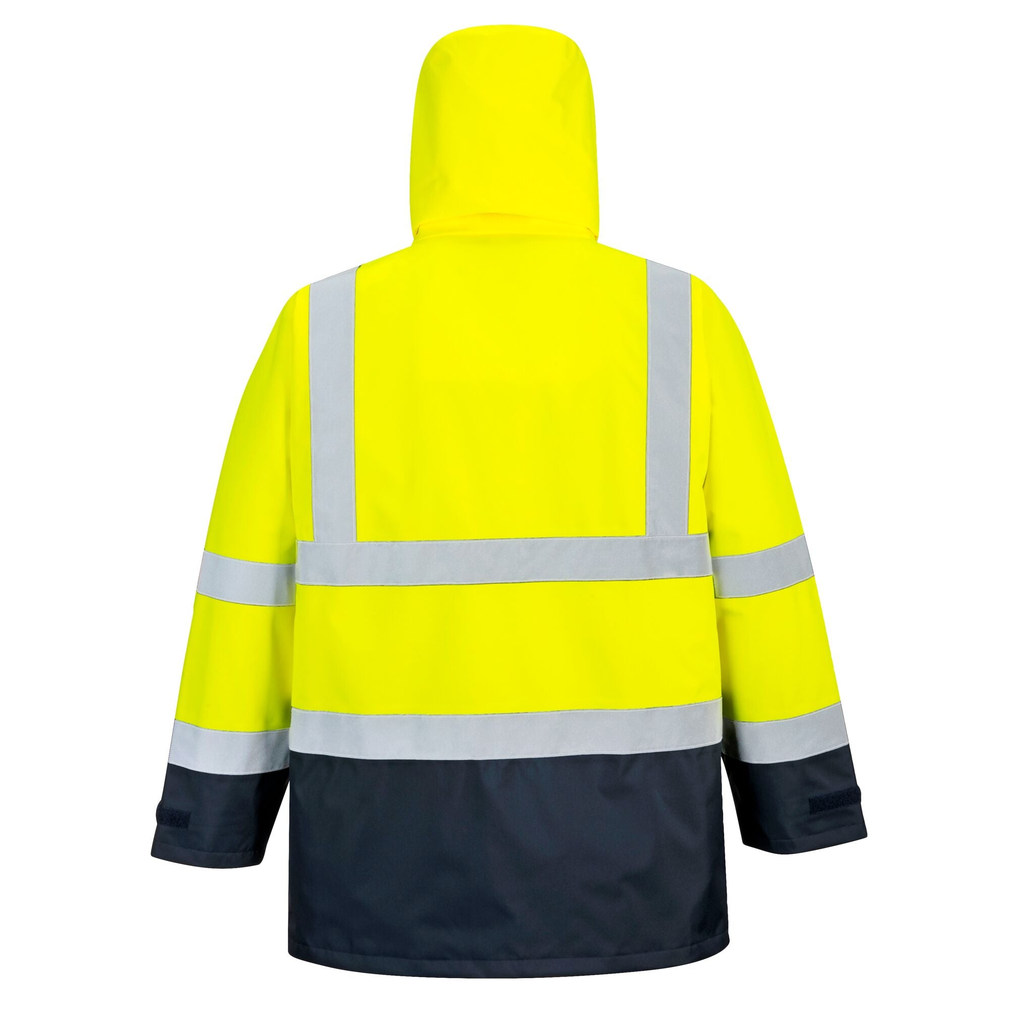 Hi-Vis Executive 5-in-1 Jack - Geel/Marine - achterkant