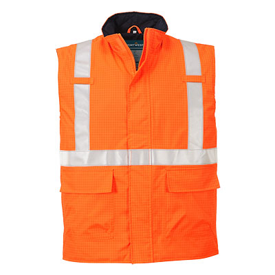 Bizflame Rain Hi-Vis FR Bodywarmer - Orange