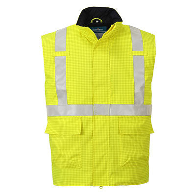 Bizflame Rain Hi-Vis FR Bodywarmer - Yellow