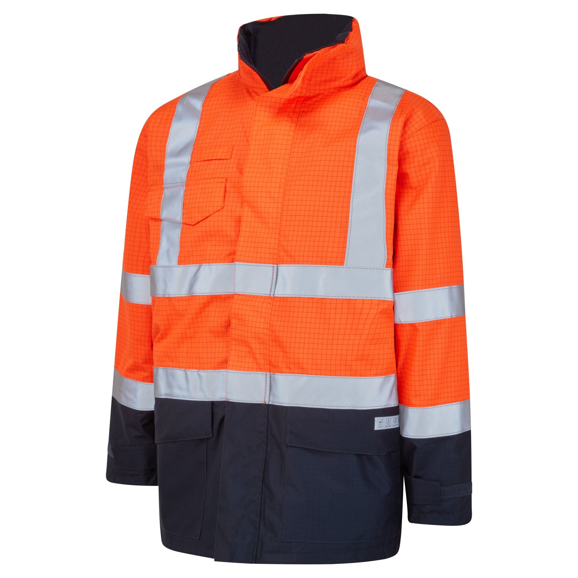 Bizflame Regen Hi-Vis Multi-Beschermend Jack - Oranje/Marine - opname 2