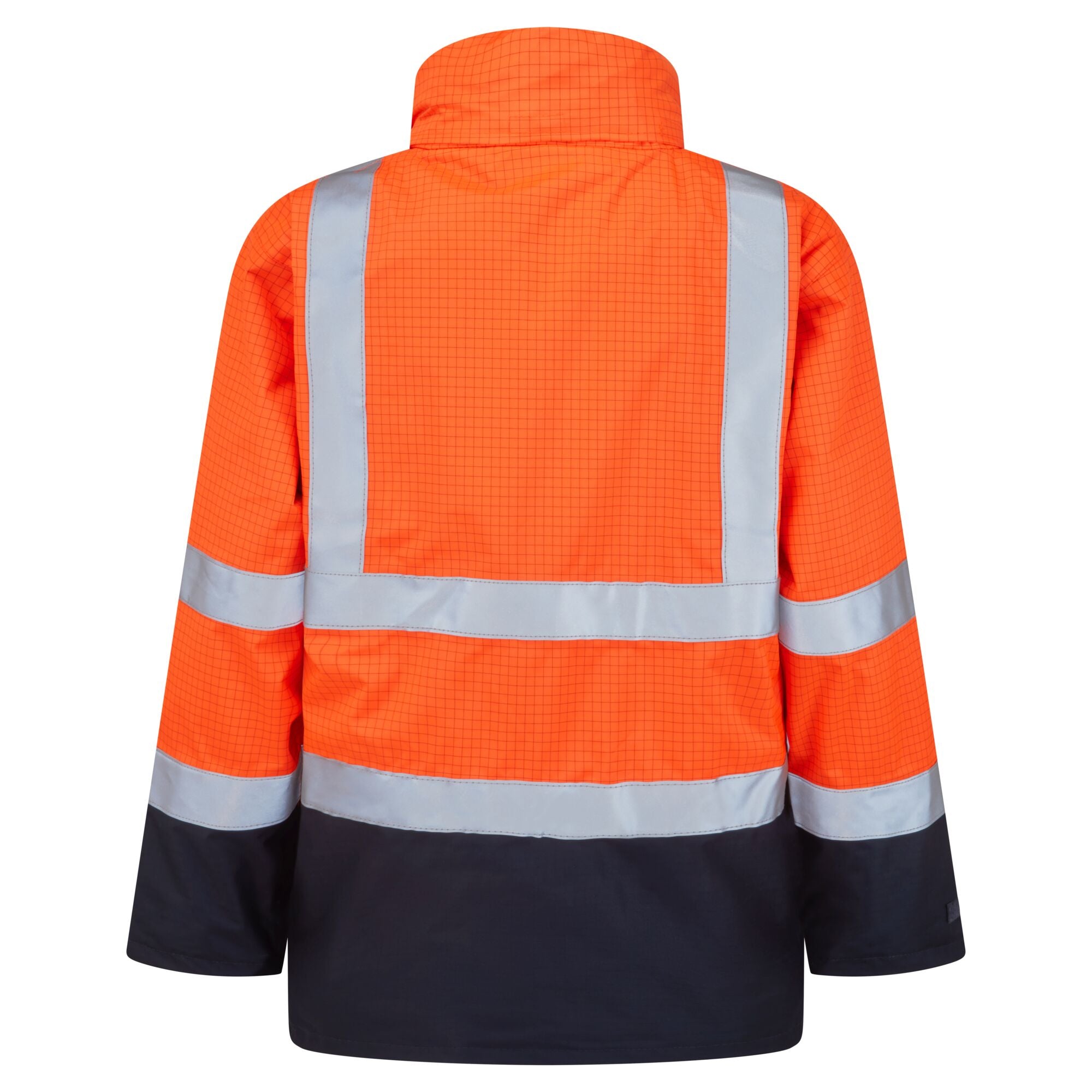 Bizflame Regen Hi-Vis Multi-Beschermend Jack - Oranje/Marine - achterkant