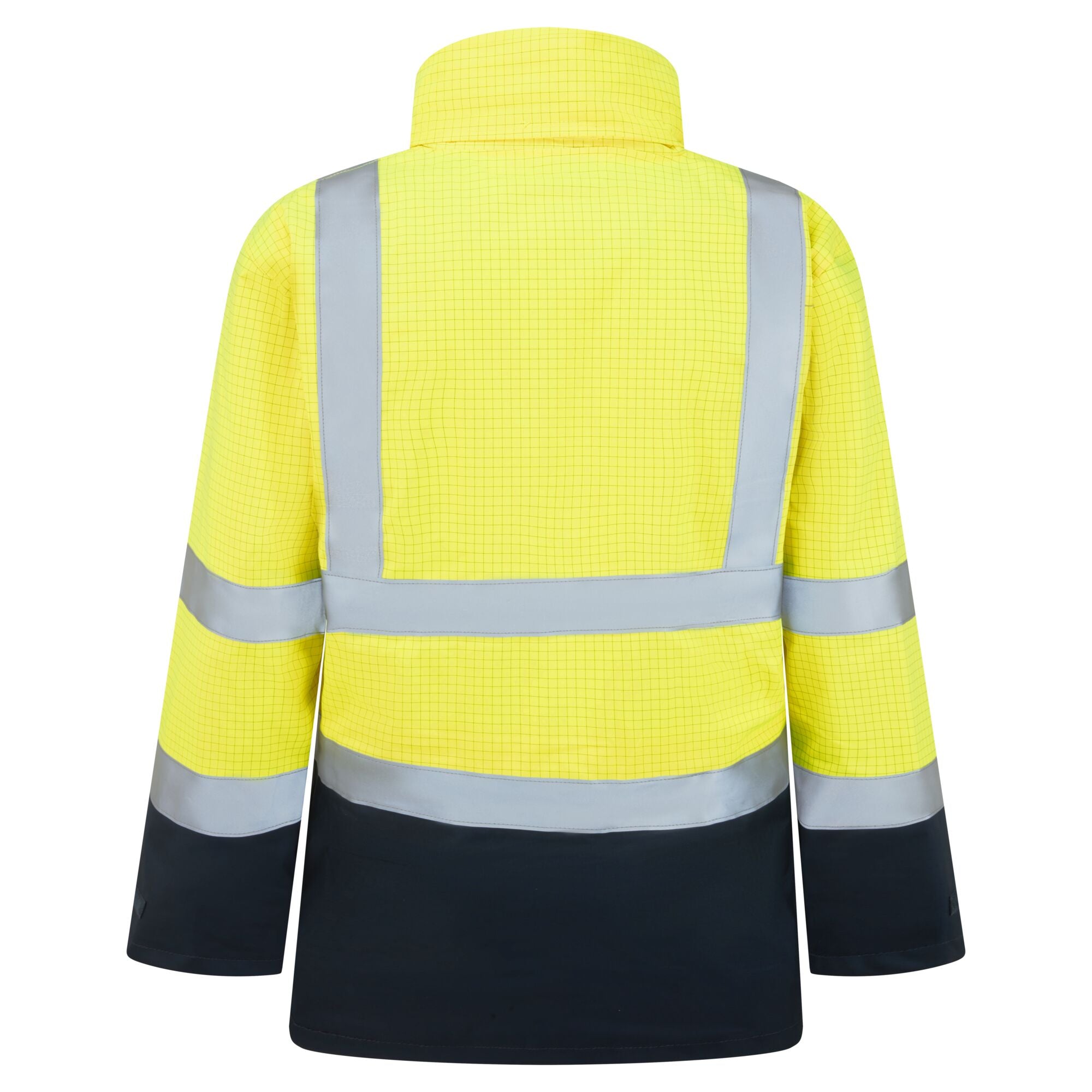 Bizflame Regen Hi-Vis Multi-Beschermend Jack - Geel/Marine - achterkant