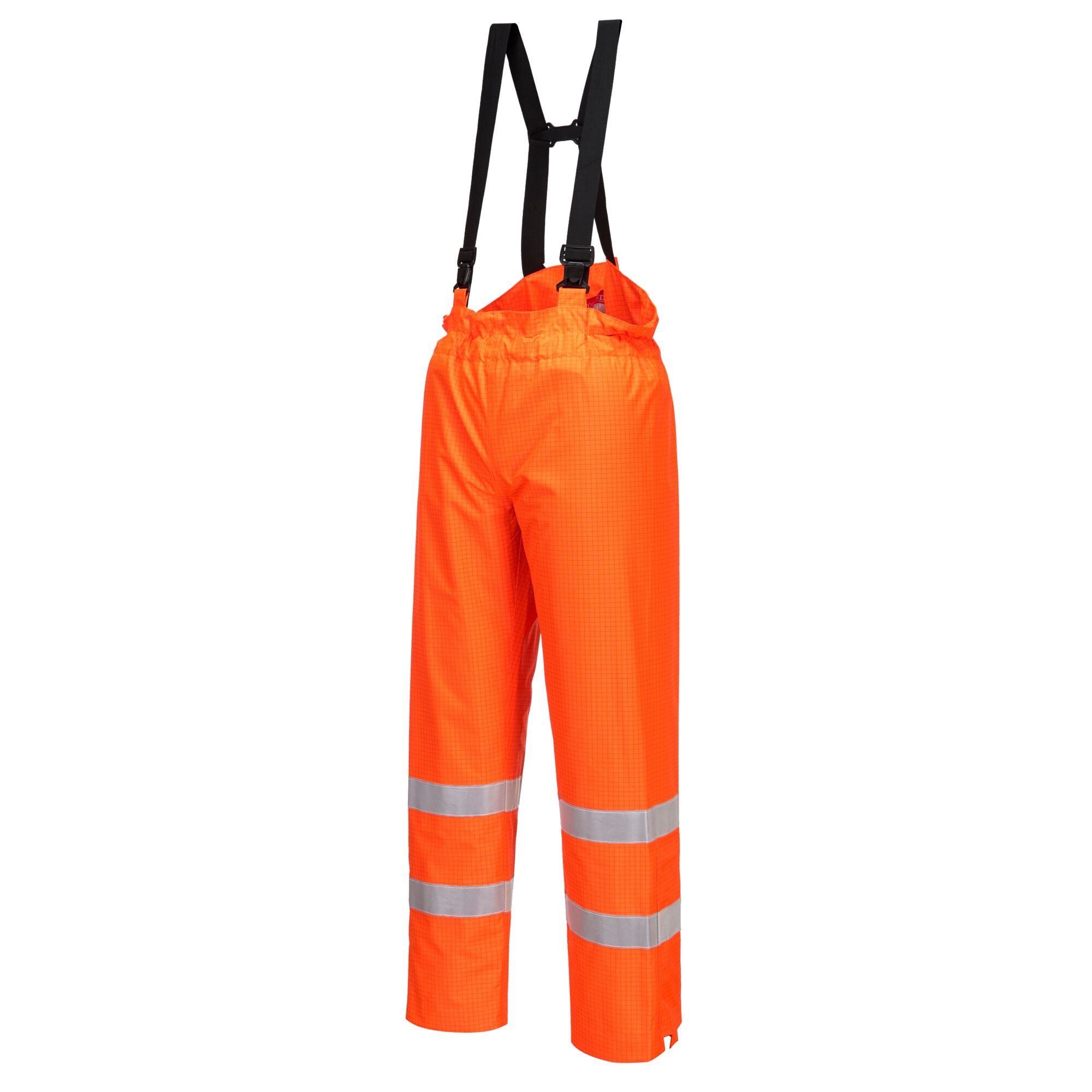 Bizflame Regen Ongevoerd Werkbroek - Hi-Vis Antistatische FR Broek - Oranje - opname 2