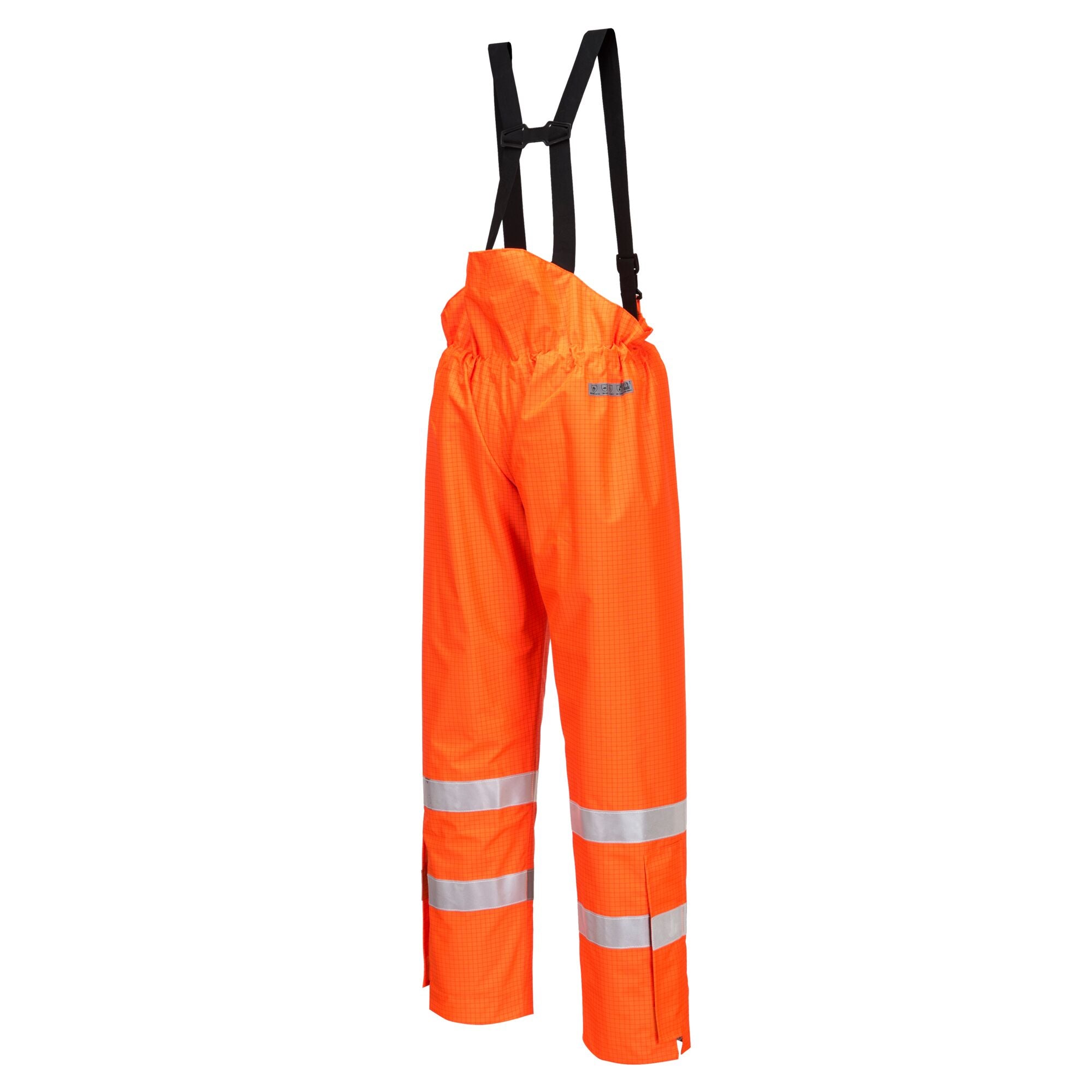 Bizflame Regen Ongevoerd Werkbroek - Hi-Vis Antistatische FR Broek - Oranje - opname 3