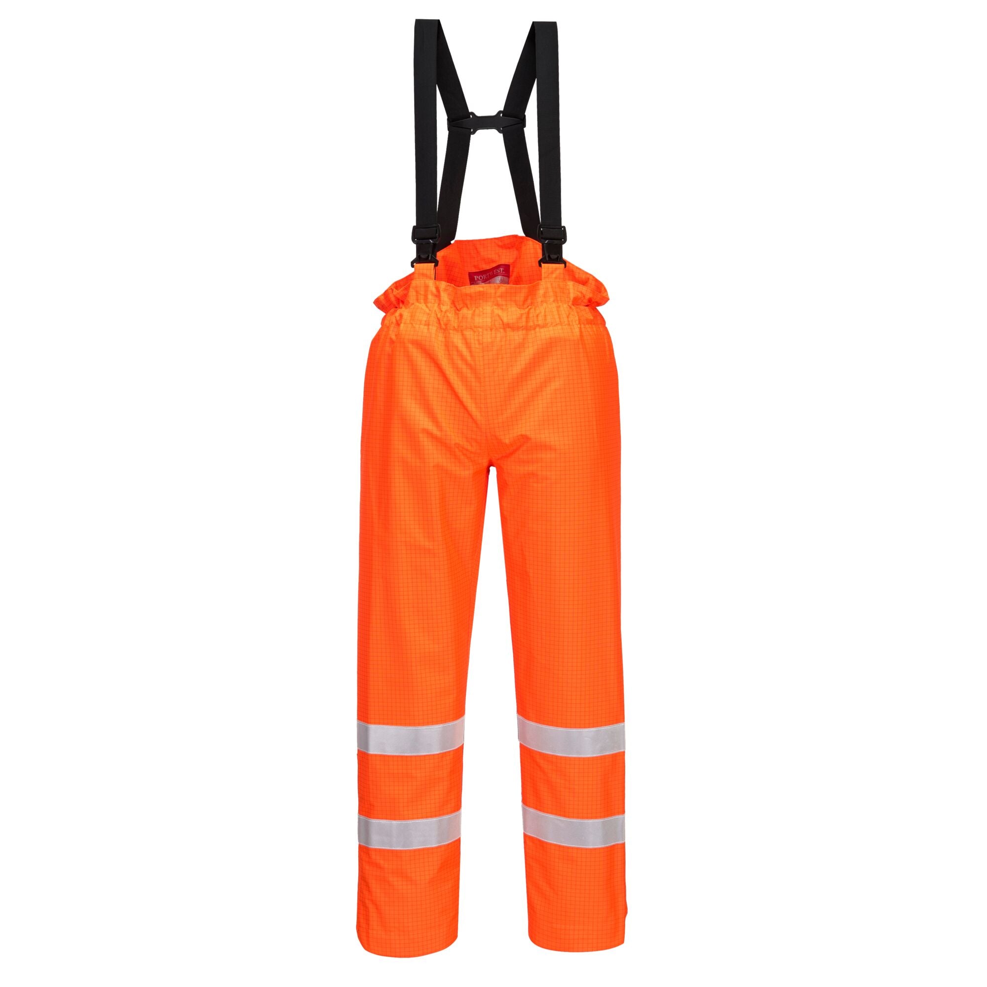 Bizflame Regen Ongevoerd Werkbroek - Hi-Vis Antistatische FR Broek - Oranje