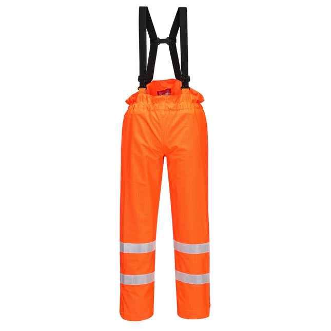 Bizflame Regen Ongevoerd Werkbroek - Hi-Vis Antistatische FR Broek - Oranje