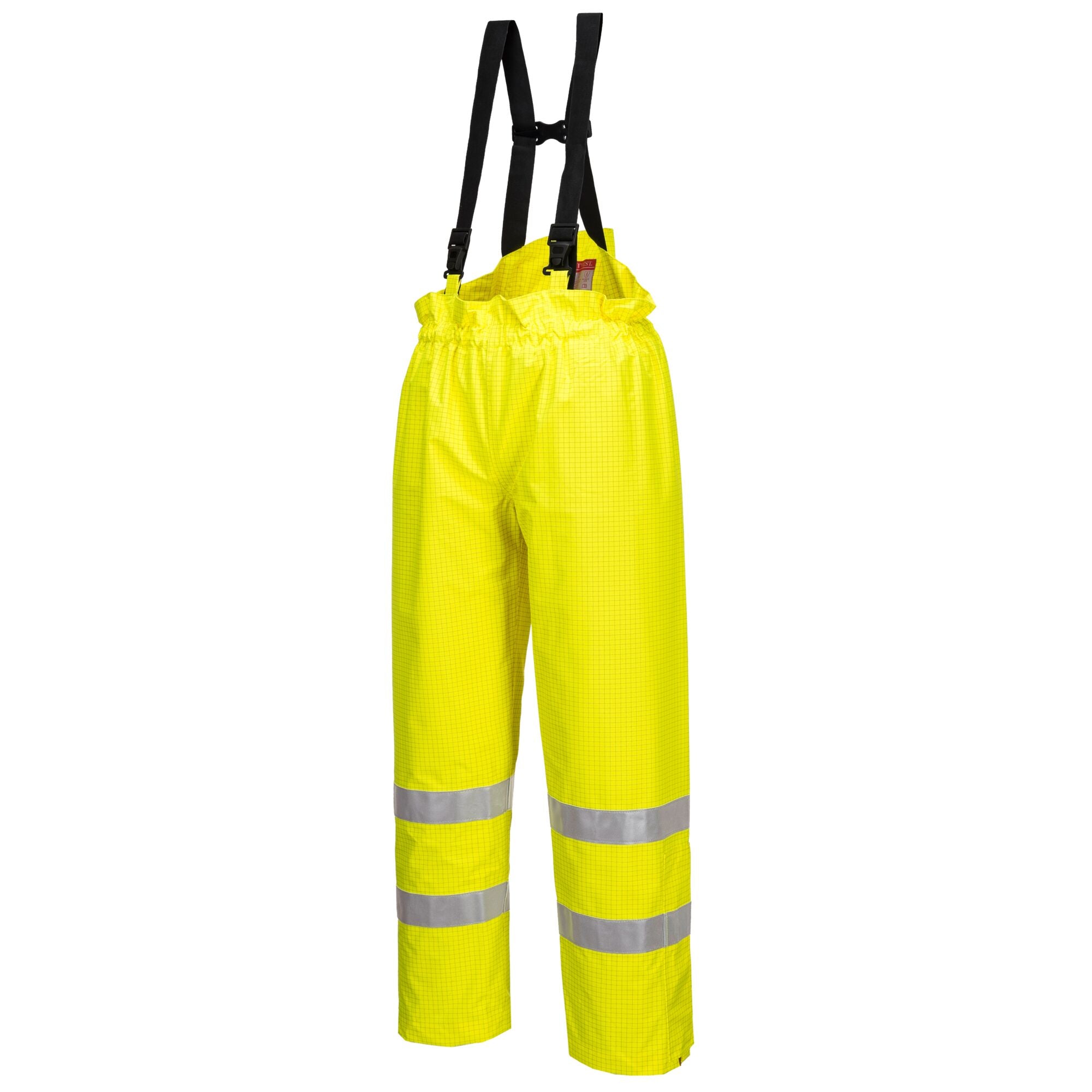 Bizflame Regen Ongevoerd Werkbroek - Hi-Vis Antistatische FR Broek - Geel - opname 2