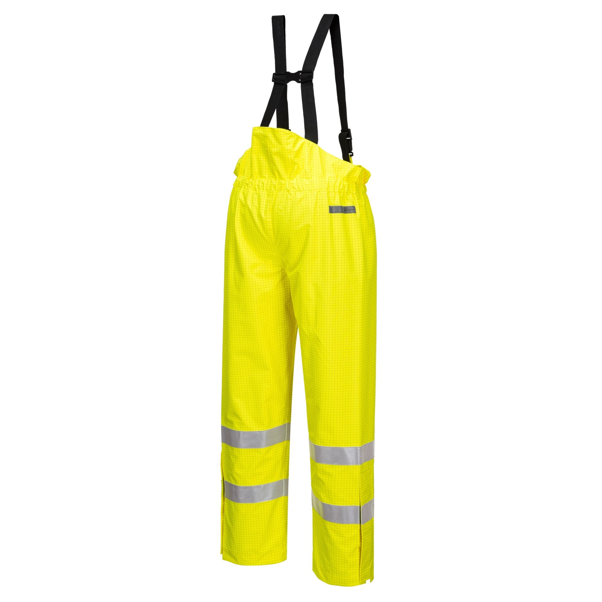 Bizflame Regen Ongevoerd Werkbroek - Hi-Vis Antistatische FR Broek - Geel - opname 3