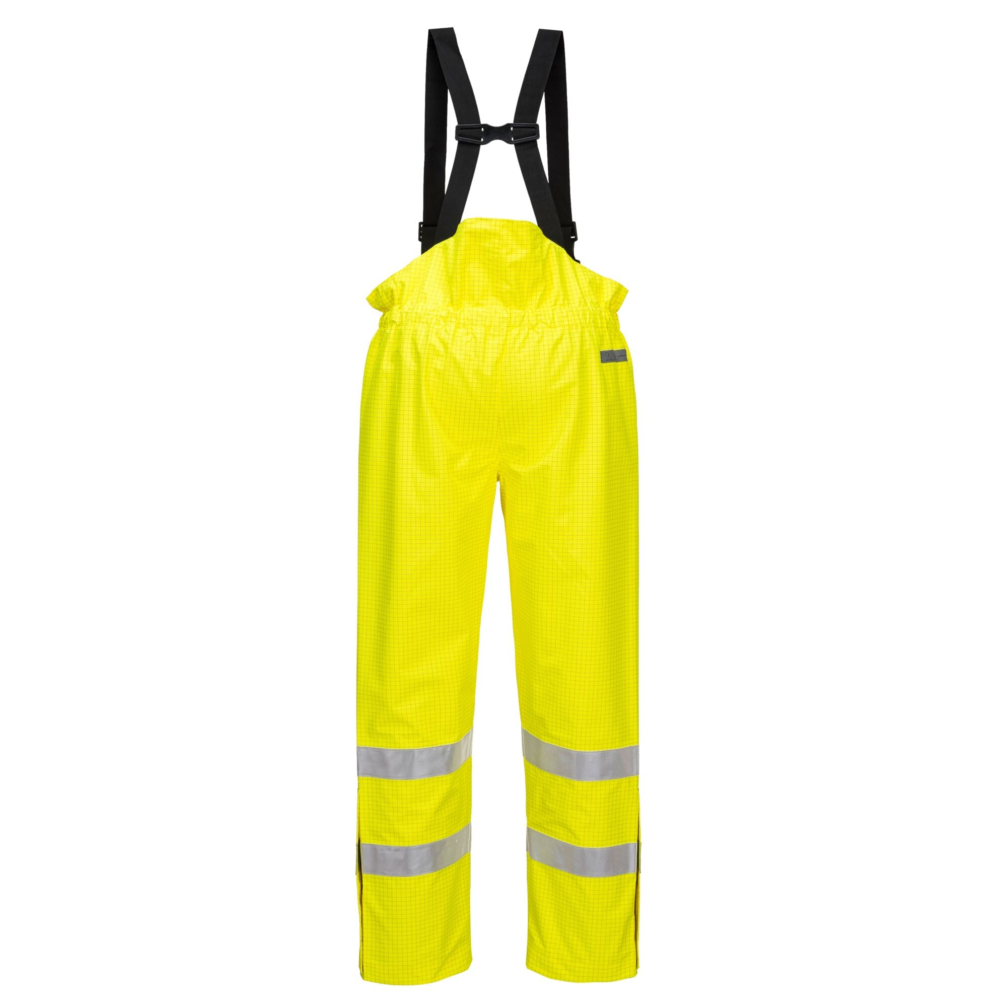 Bizflame Regen Ongevoerd Werkbroek - Hi-Vis Antistatische FR Broek - Geel - achterkant