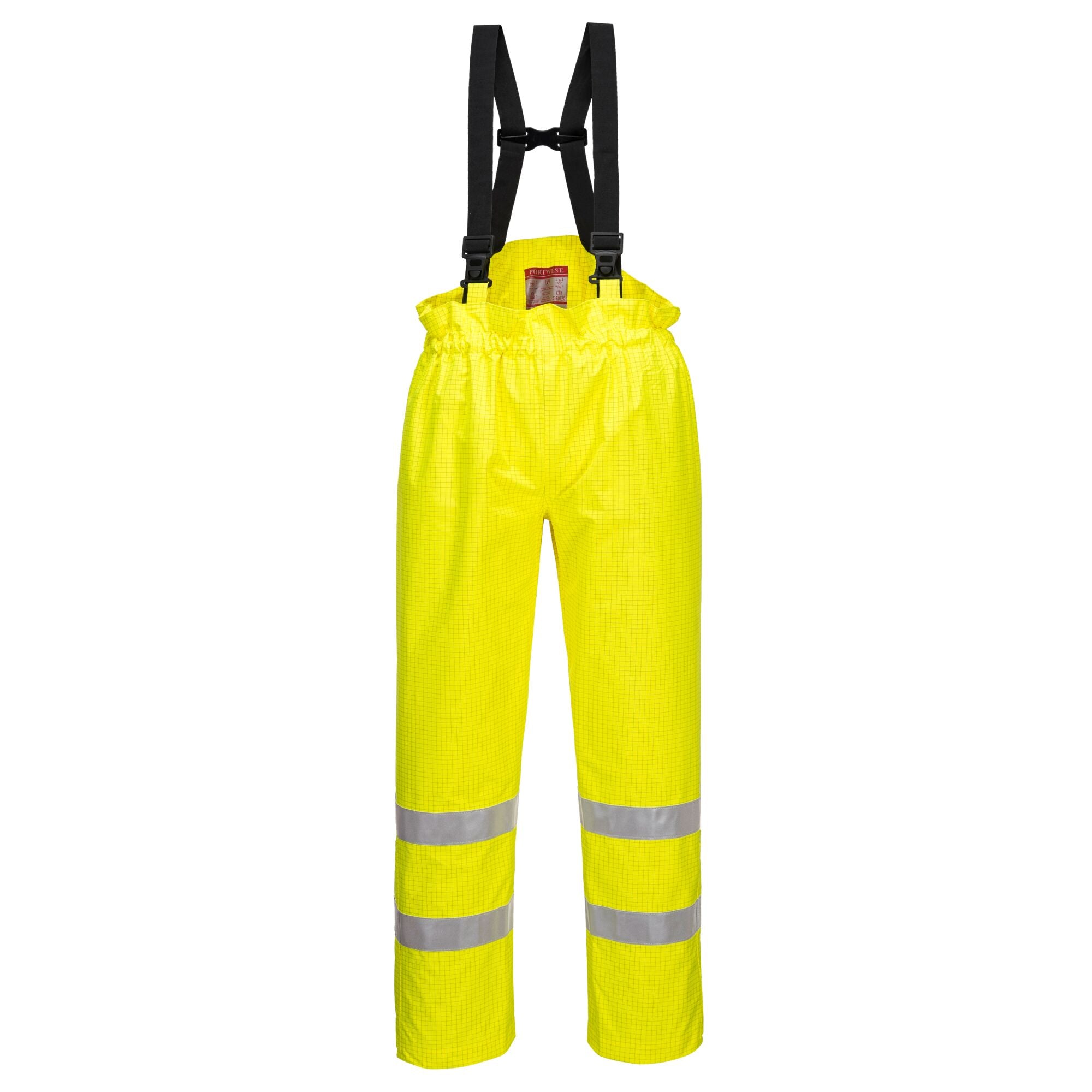 Bizflame Regen Ongevoerd Werkbroek - Hi-Vis Antistatische FR Broek - Geel