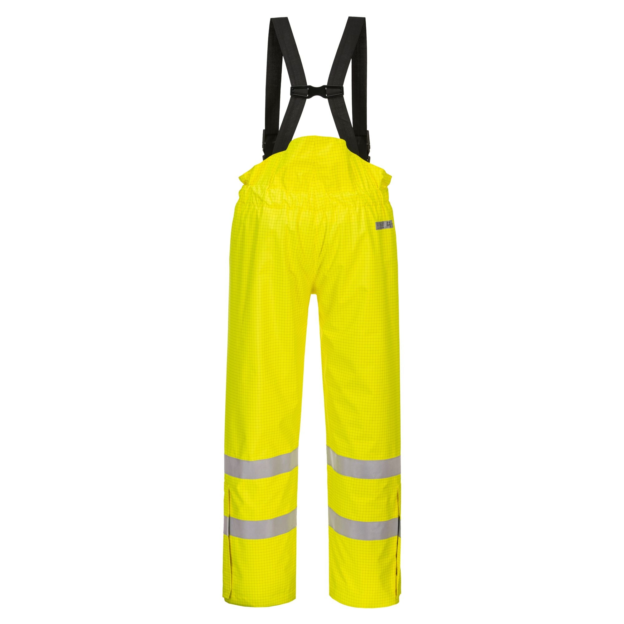 Bizflame Gevoerde Regenbroek Hi-Vis Antistatisch FR - Geel - achterkant