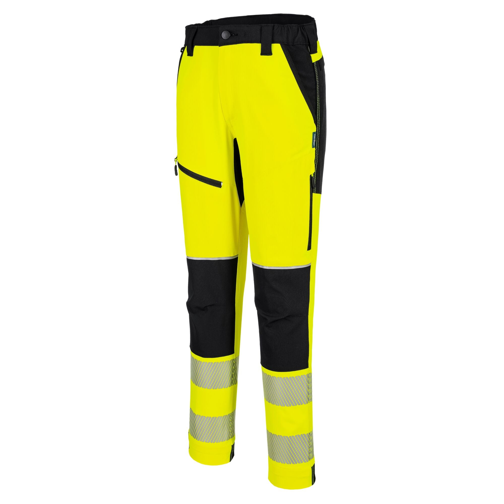 PW3 Hi-Vis Stretch Broek - Geel/Zwart - opname 2