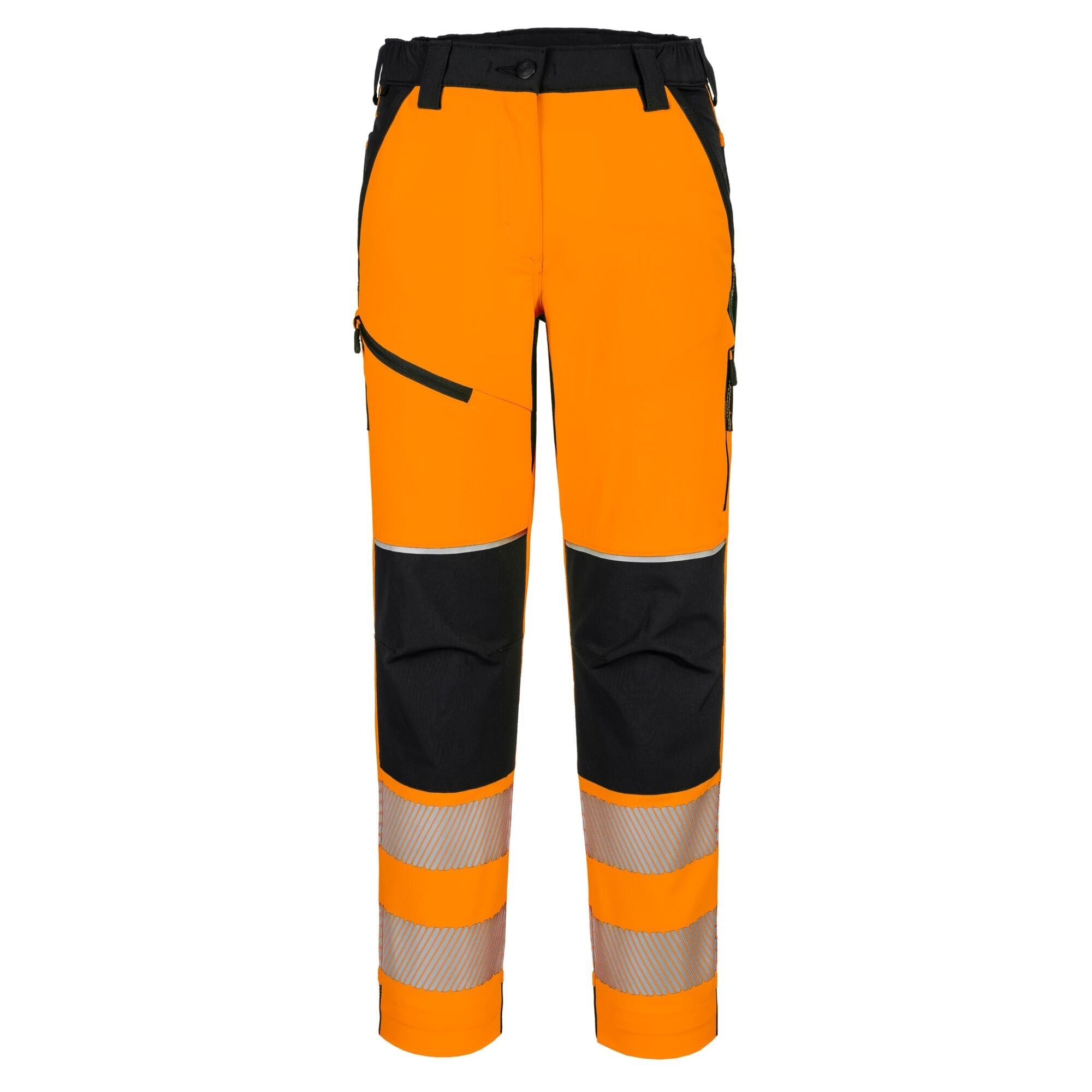 PW3 Hi-Vis Stretch Broek voor Dames - Oranje/Zwart