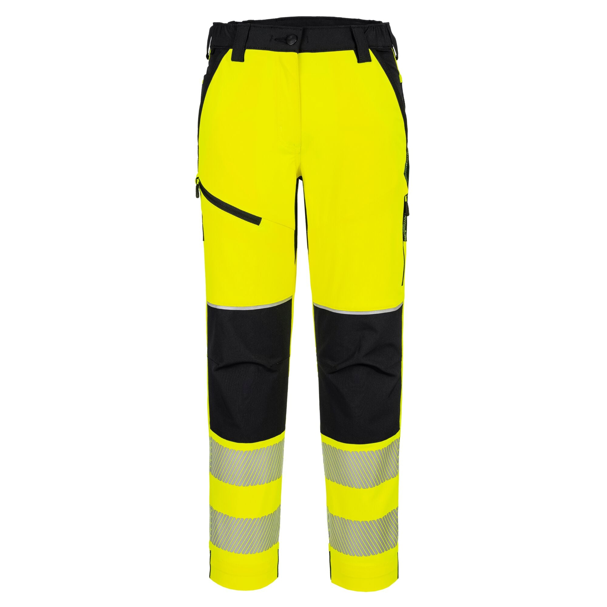 PW3 Hi-Vis Stretch Broek voor Dames - Geel/Zwart