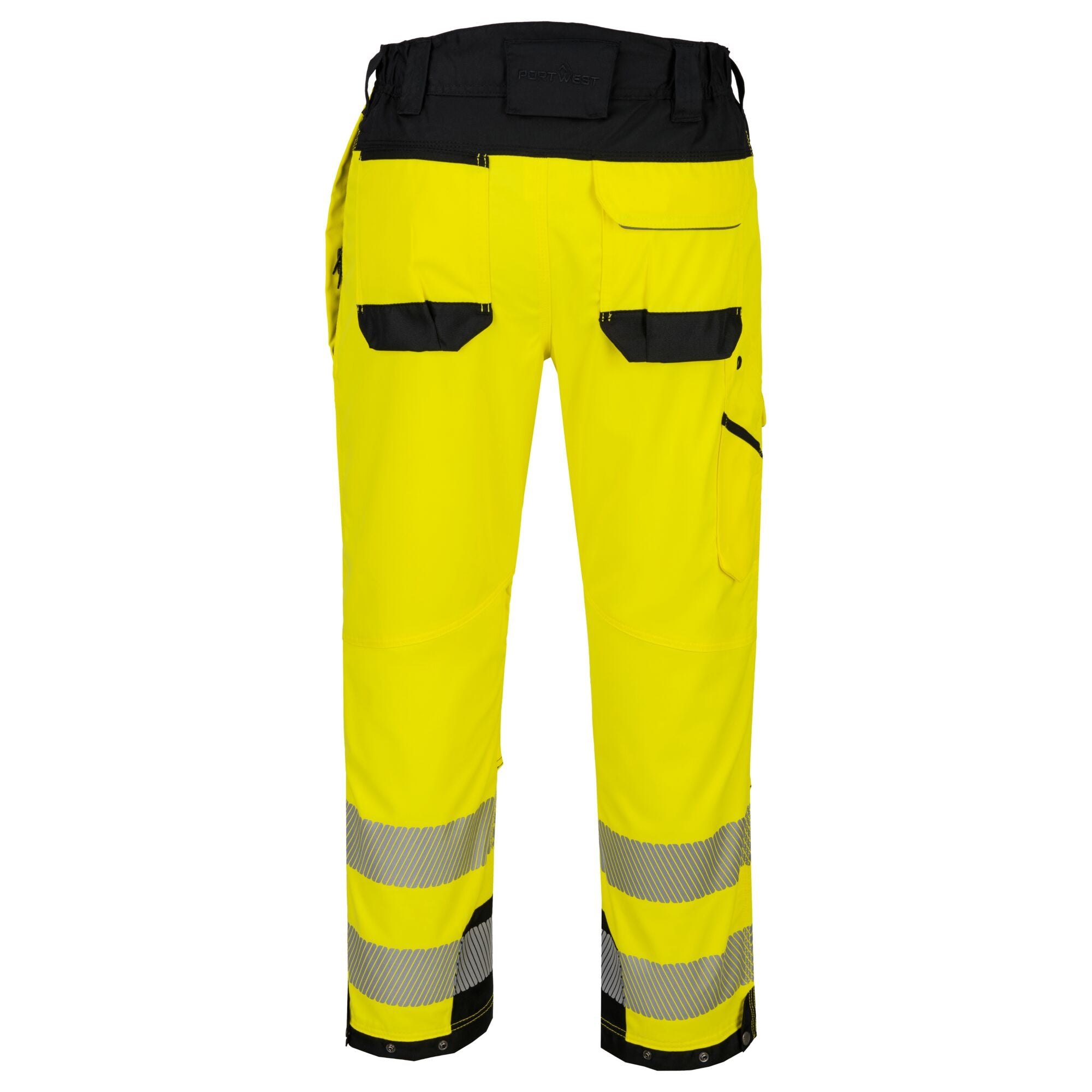 PW3 Hi-Vis Harnas broek - Geel/Zwart - achterkant