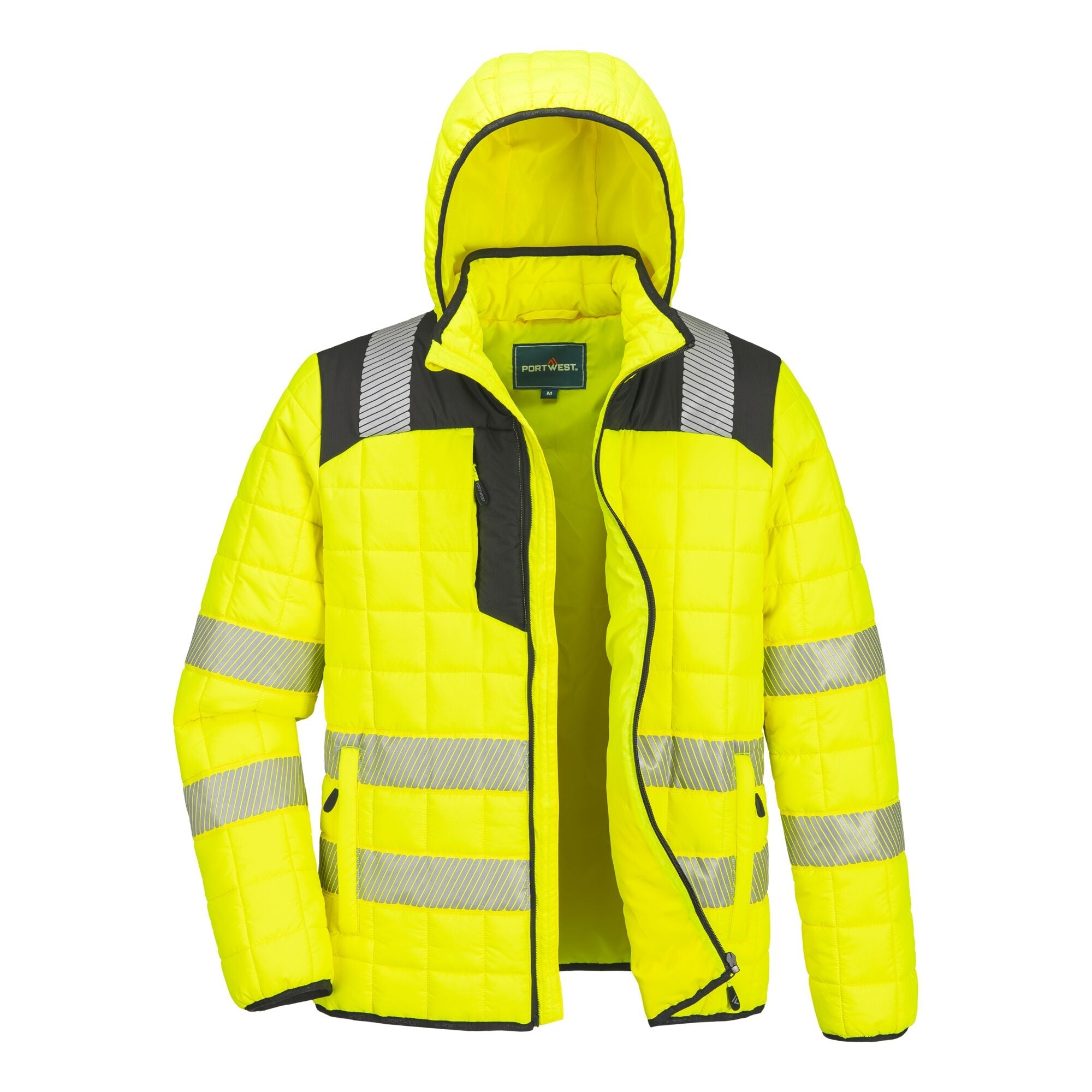 PW3 Hi-Vis Square Baffle Jack - Geel/Zwart - opname 4
