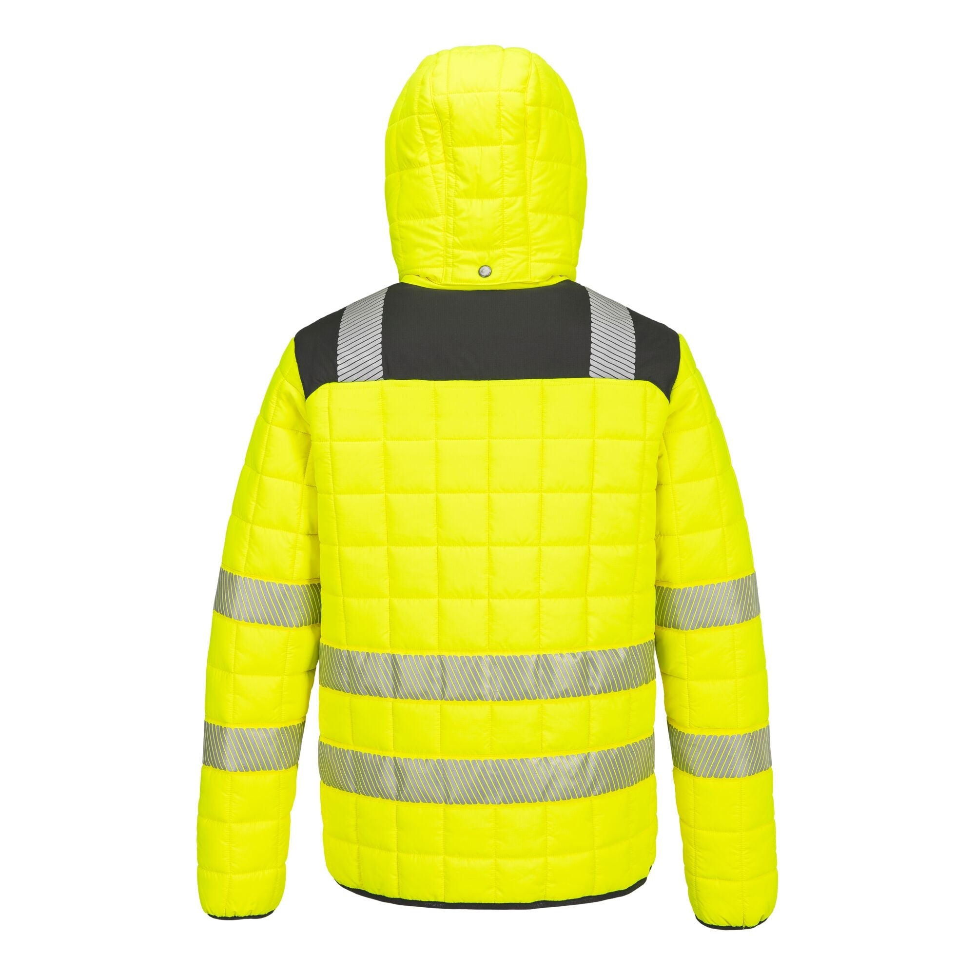 PW3 Hi-Vis Square Baffle Jack - Geel/Zwart - achterkant