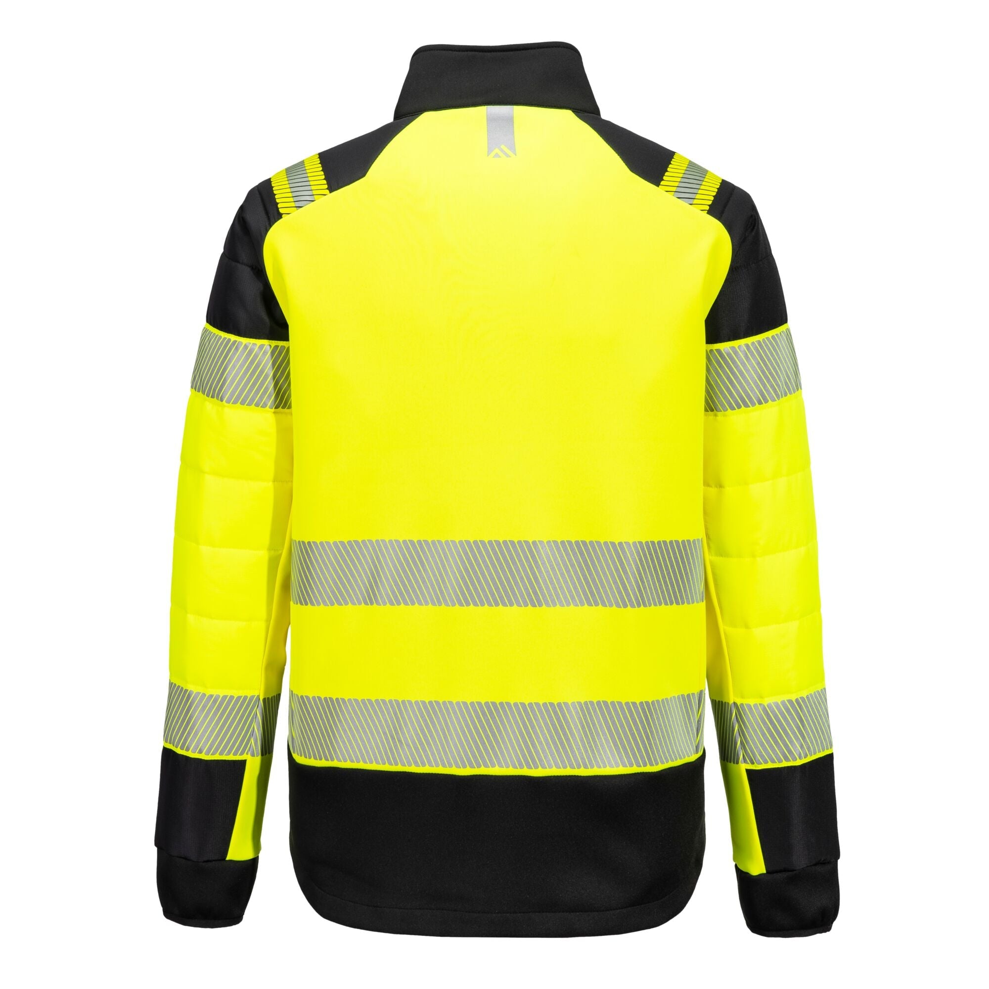 PW3 Hi-Vis Hybride Baffle Jack - Geel/Zwart - achterkant