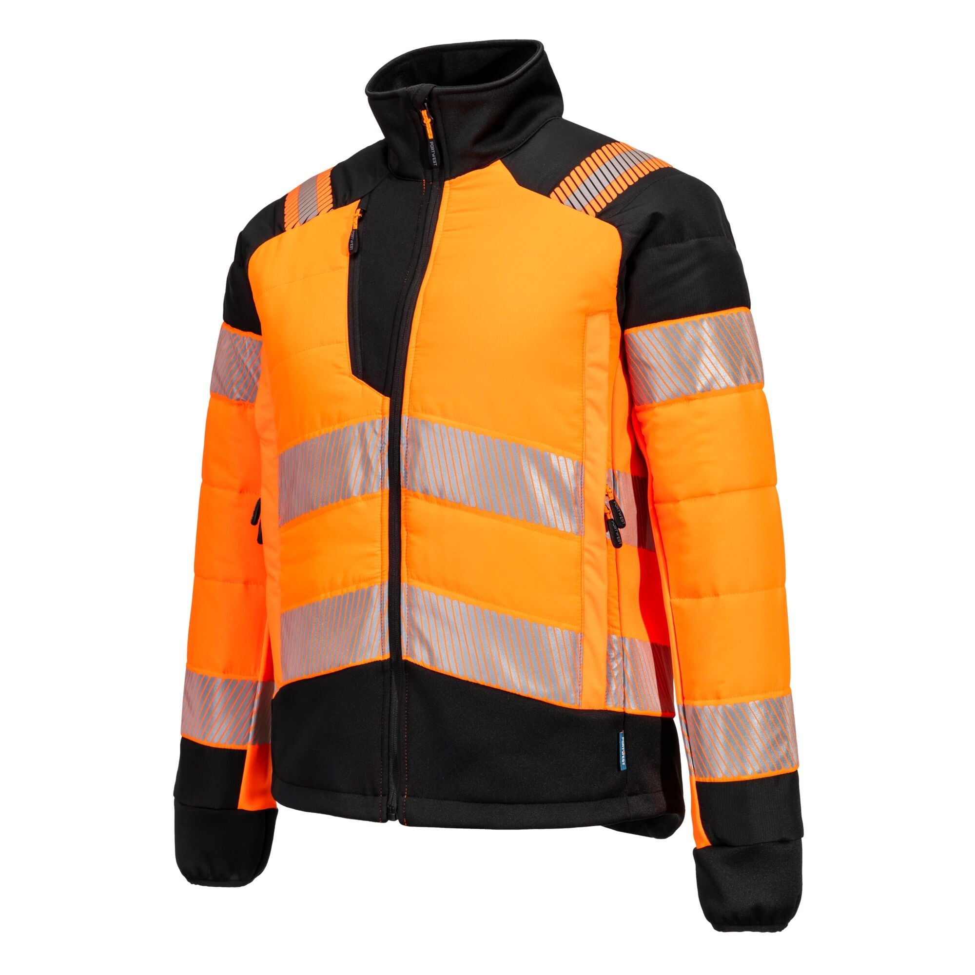 PW3 Hi-Vis Hybride Baffle Jack voor Dames - Oranje/Zwart - opname 2