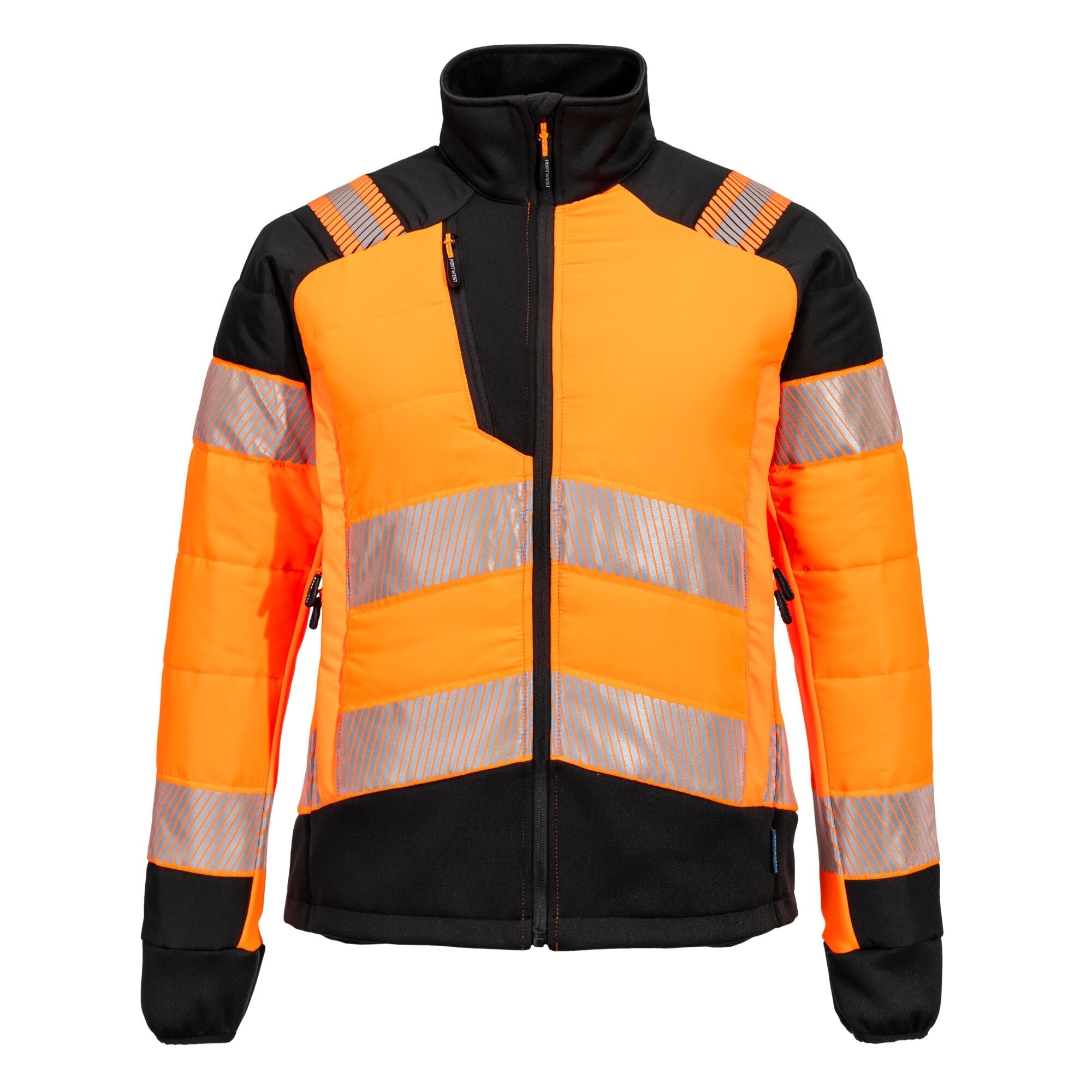 PW3 Hi-Vis Hybride Baffle Jack voor Dames - Oranje/Zwart