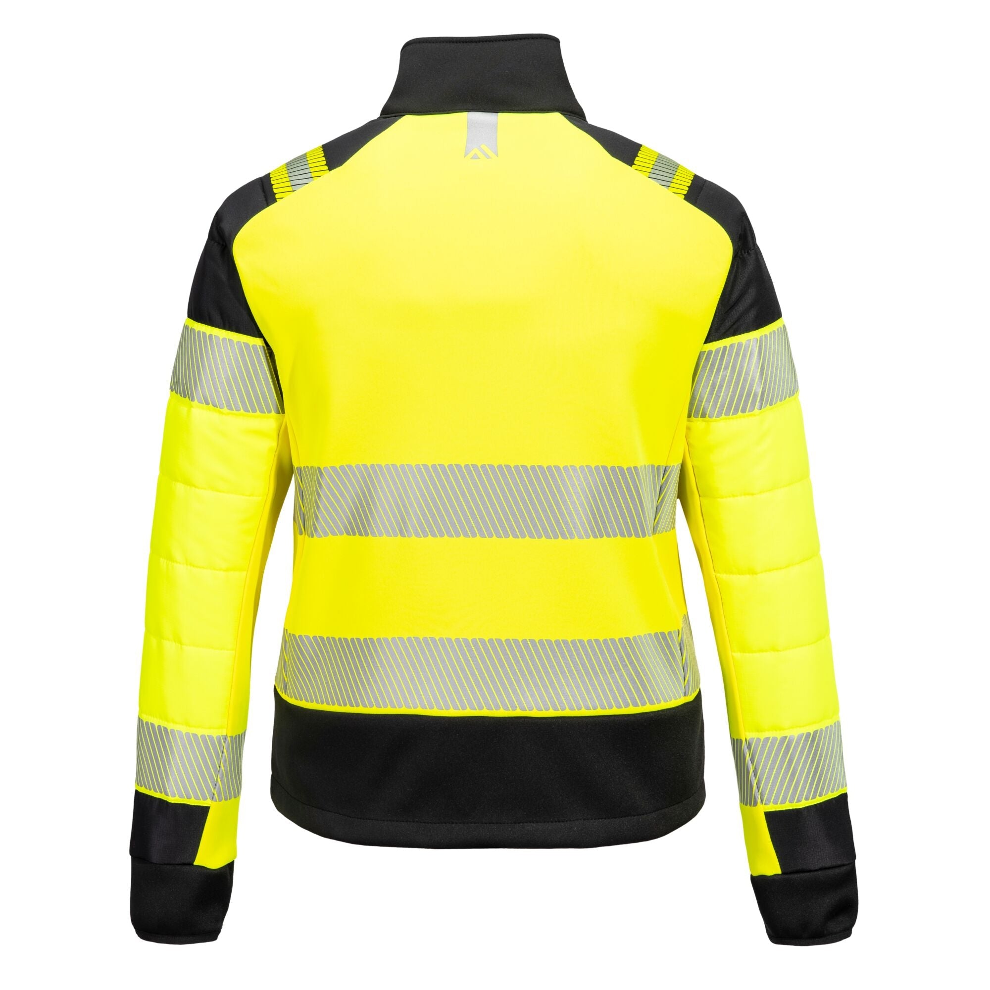 PW3 Hi-Vis Hybride Baffle Jack voor Dames - Geel/Zwart - achterkant