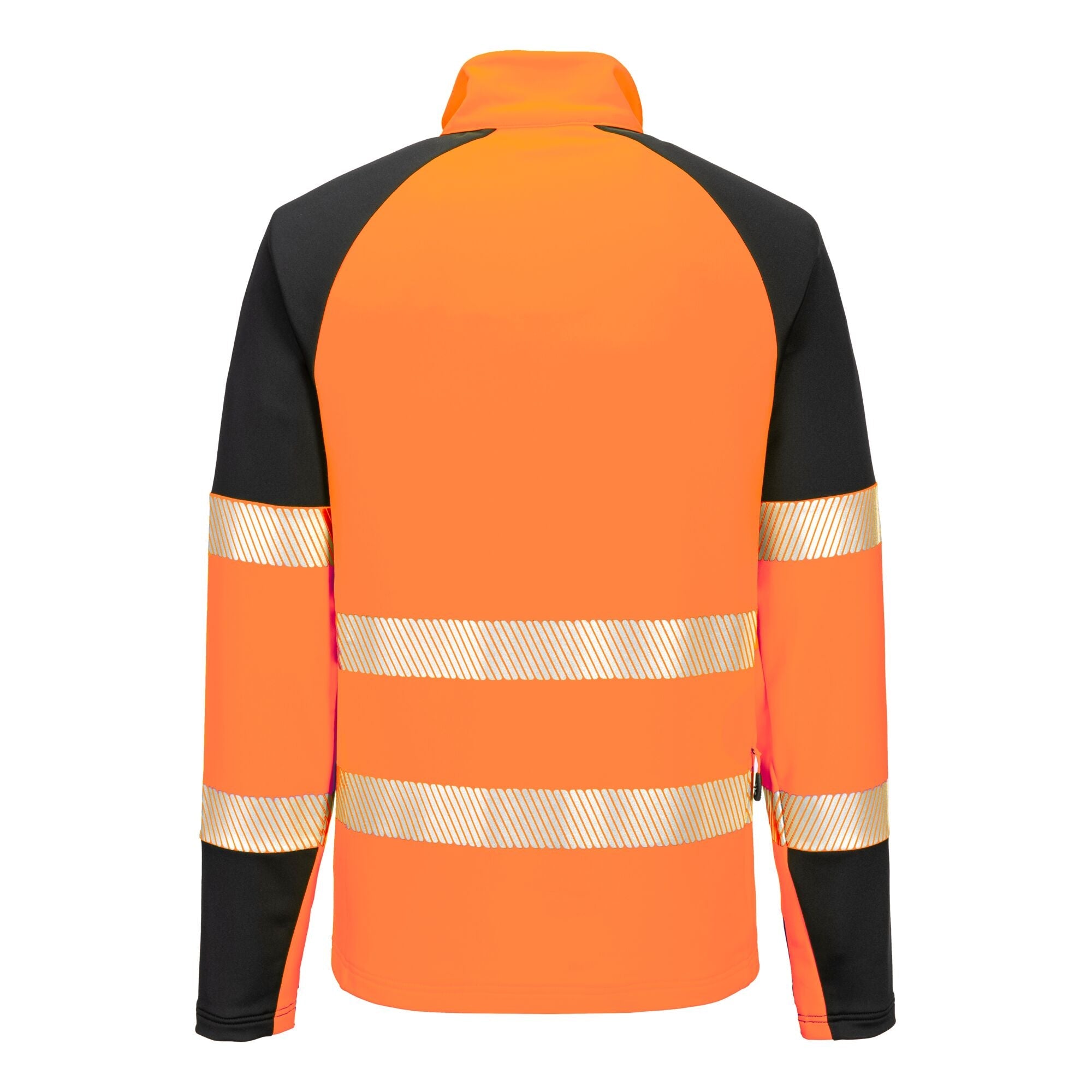 PW3 Hi-Vis Sweatshirt met 1/4 rits - Oranje/Zwart - achterkant