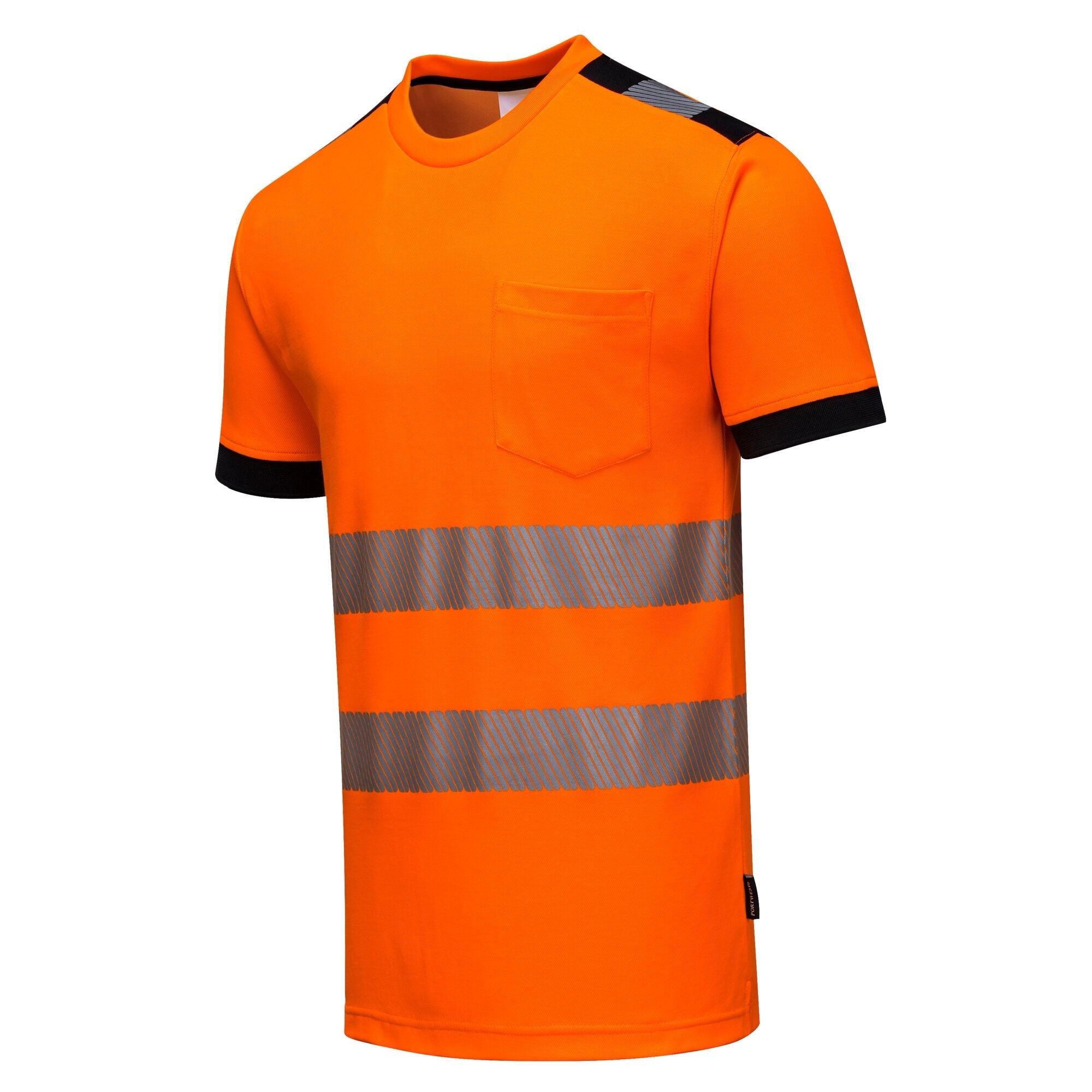 PW3 Hi-Vis Vision T-Shirt Korte Mouw - Oranje/Zwart - opname 2