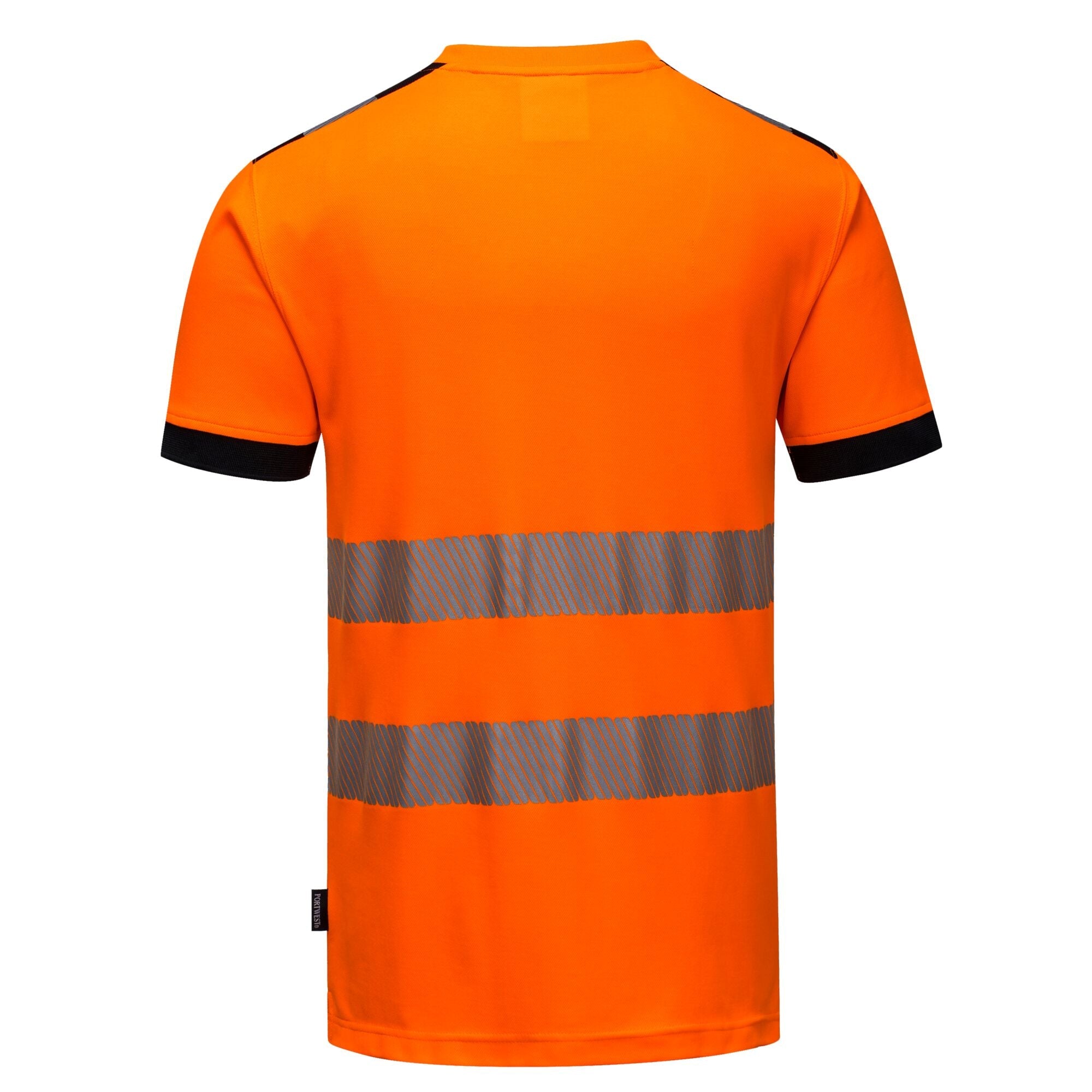PW3 Hi-Vis Vision T-Shirt Korte Mouw - Oranje/Zwart - achterkant