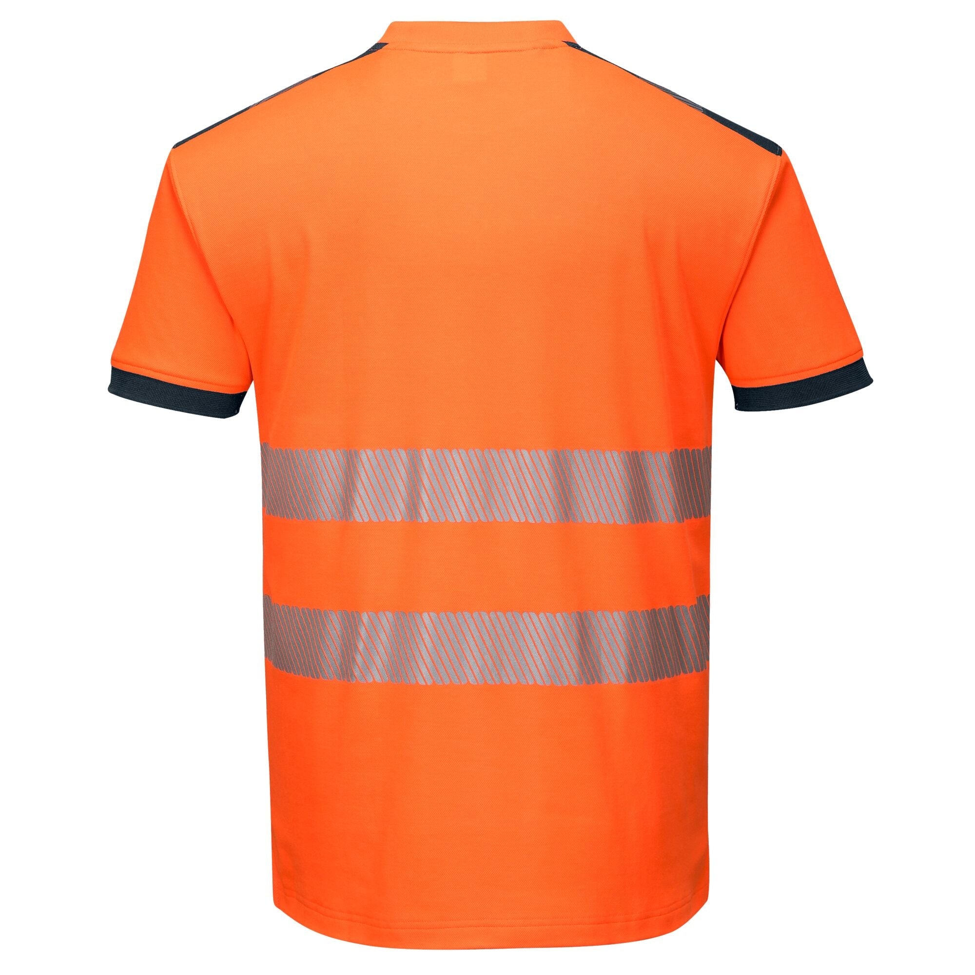 PW3 Hi-Vis Vision T-Shirt Korte Mouw - Oranje/Marine - achterkant