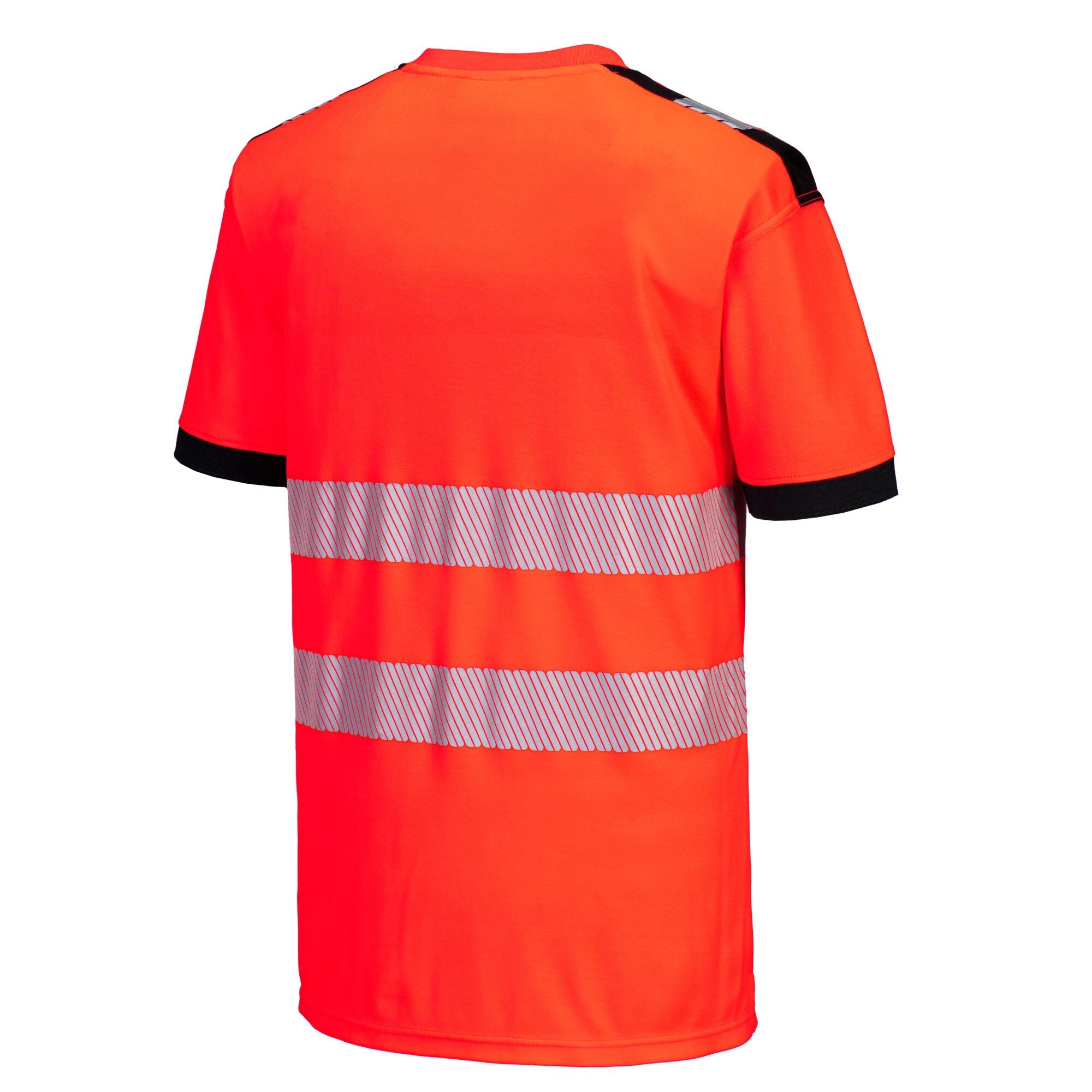 PW3 Hi-Vis Vision T-Shirt Korte Mouw - Rood/Zwart - opname 3