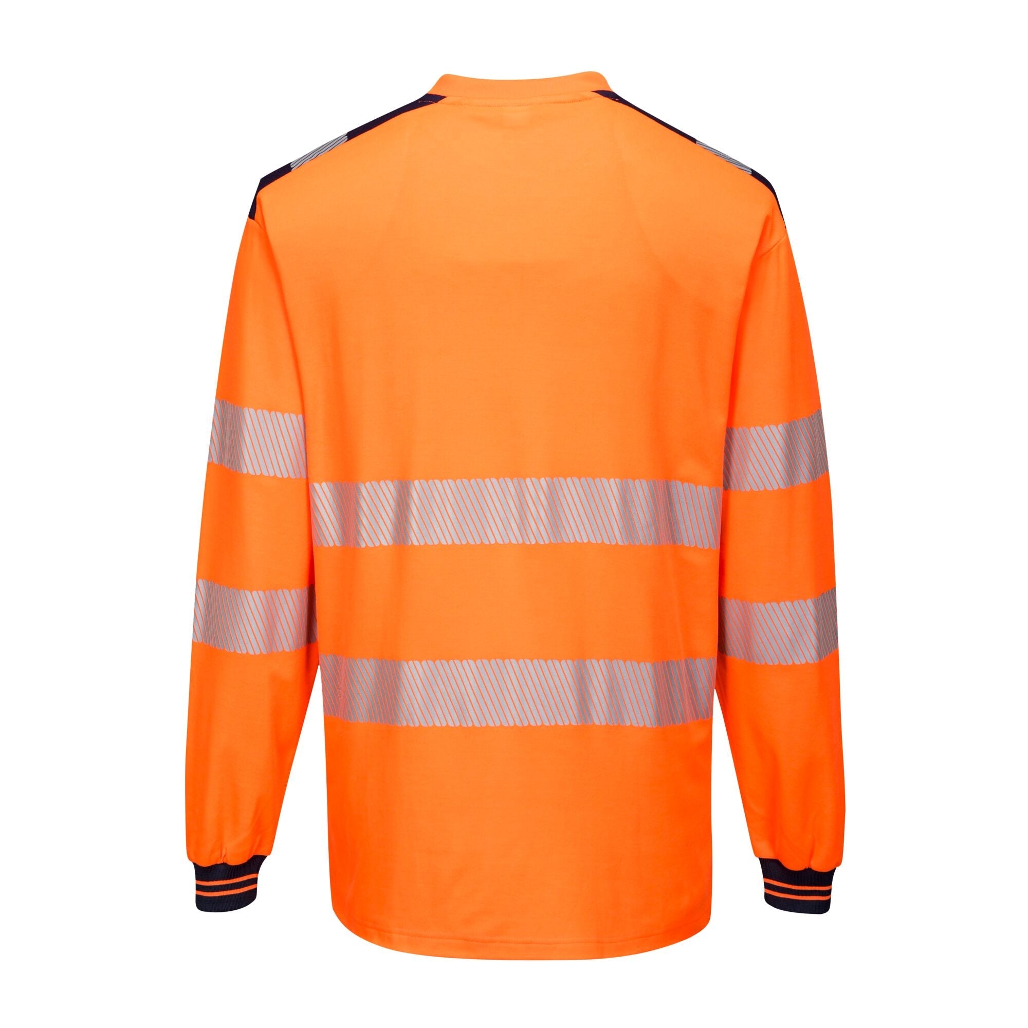 PW3 Hi-Vis T-shirt met lange mouw - Oranje/Marine - achterkant