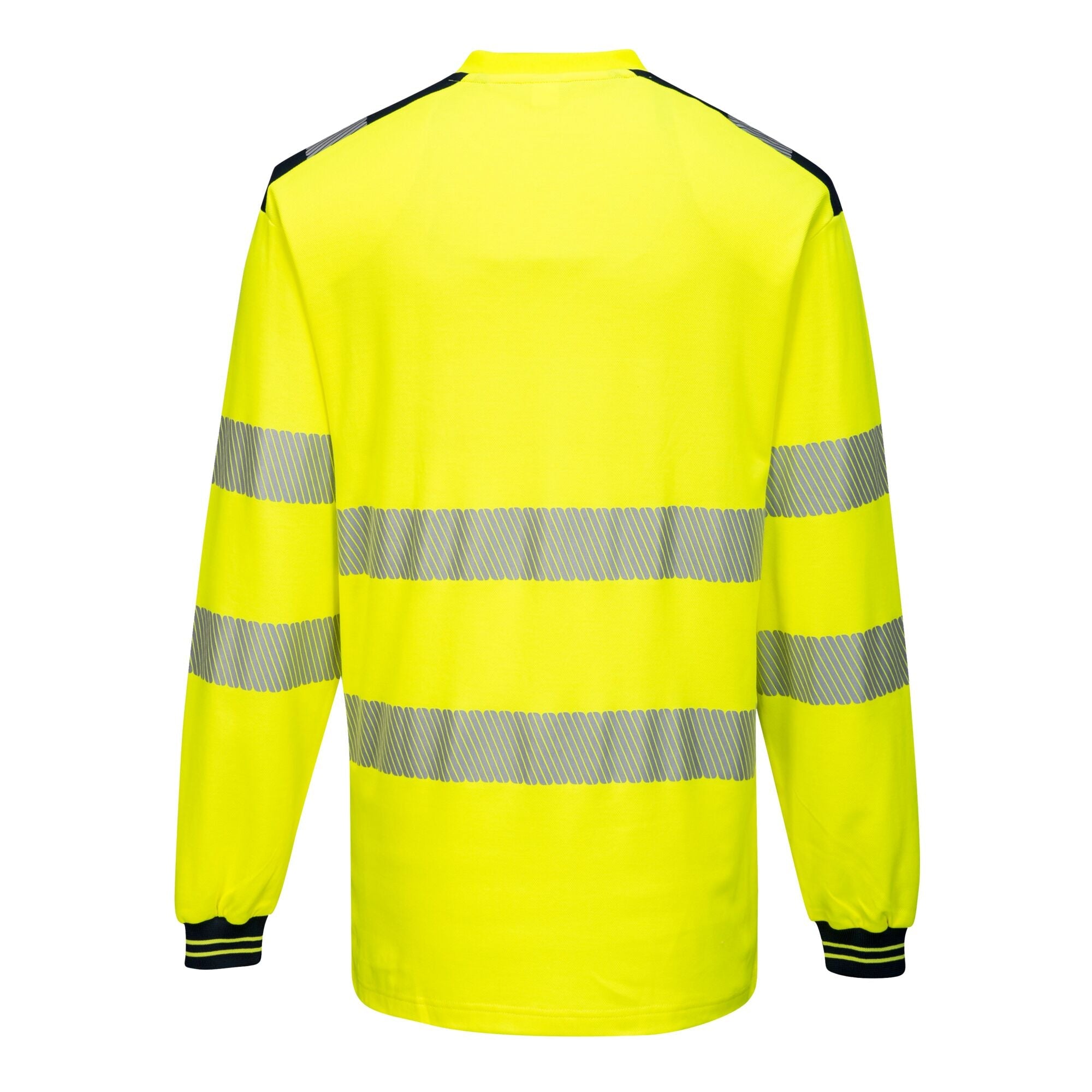 PW3 Hi-Vis T-shirt met lange mouw - Geel/Zwart - achterkant