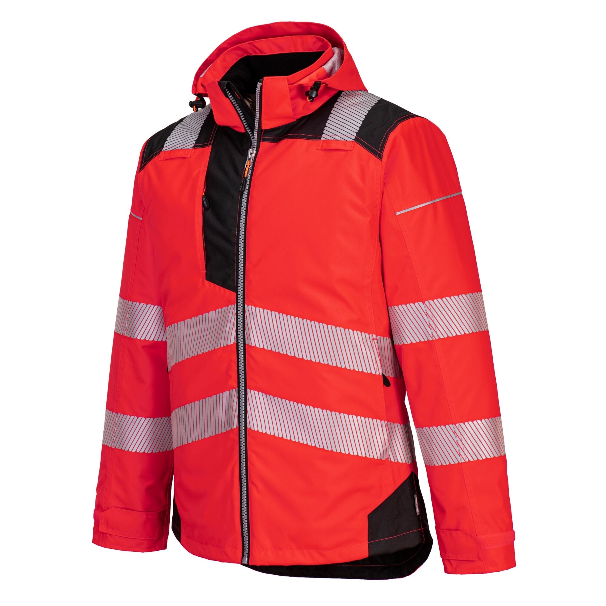 PW3 Hi-Vis Winterjack - Rood/Zwart - opname 2