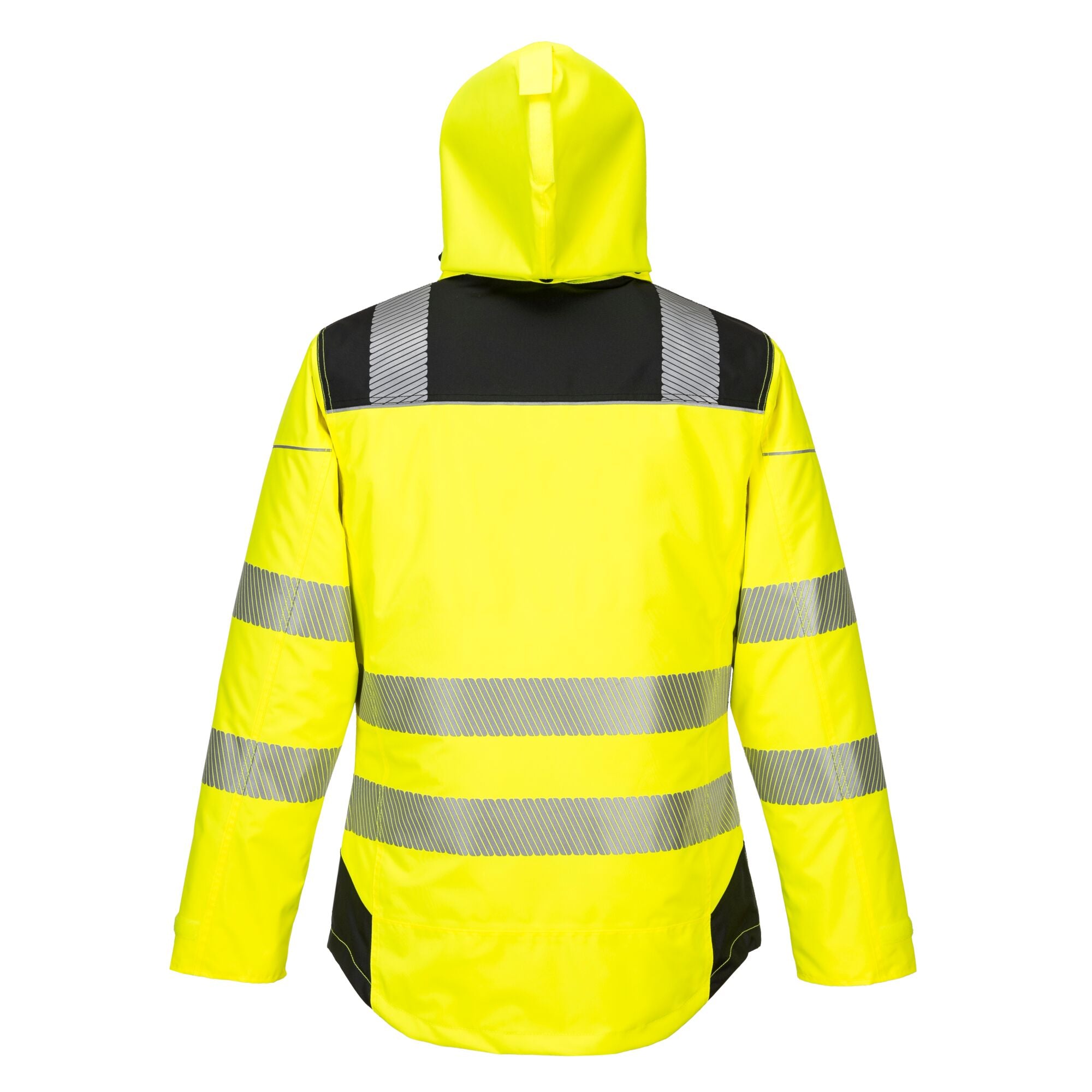 PW3 Hi-Vis Winterjack - Geel/Zwart - achterkant