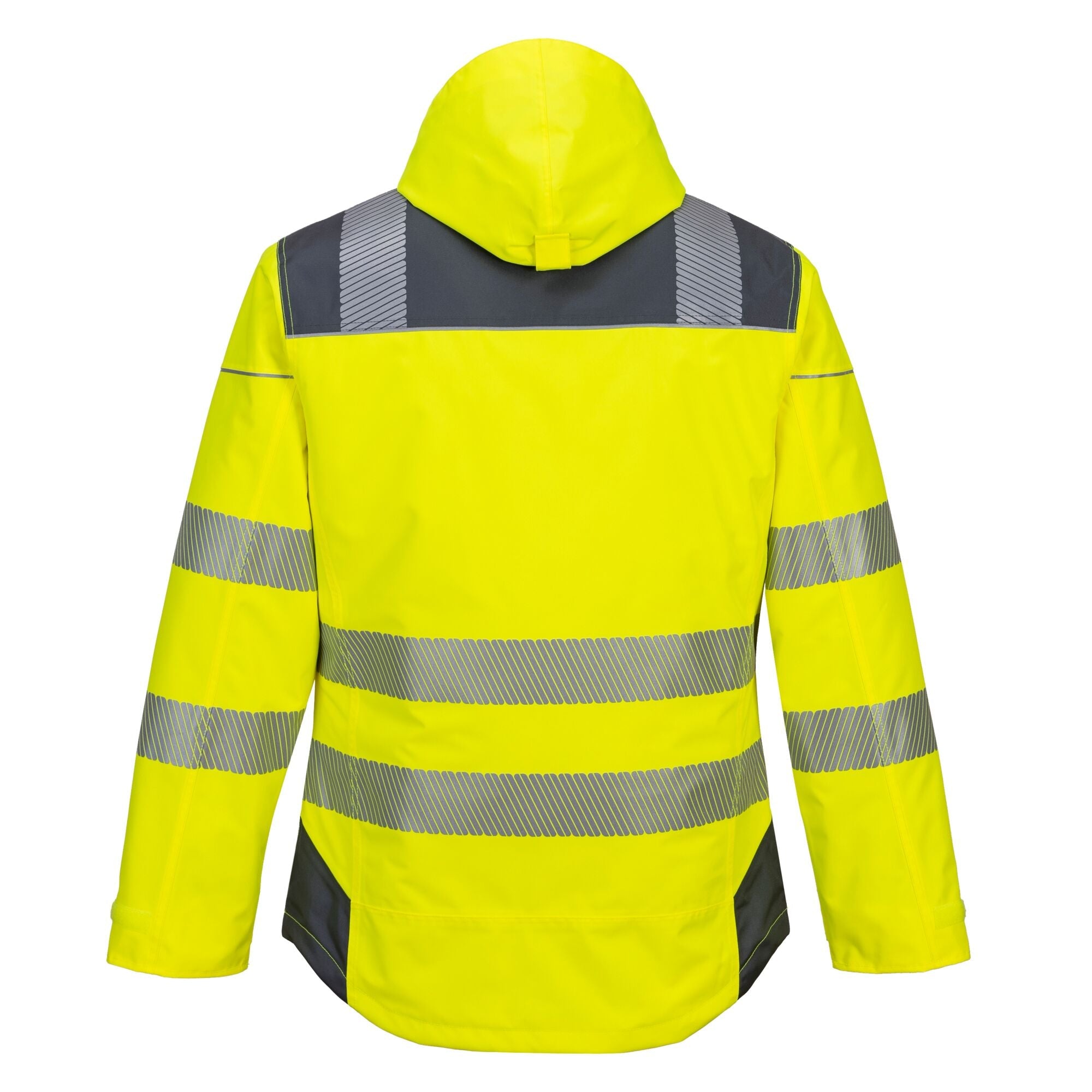 PW3 Hi-Vis Winterjack - Geel/Grijs - achterkant