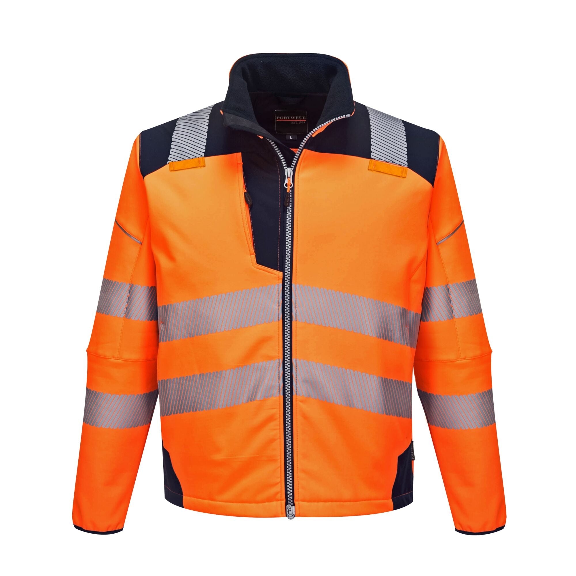PW3 Hi-Vis Softshell Jas - Oranje/Marine