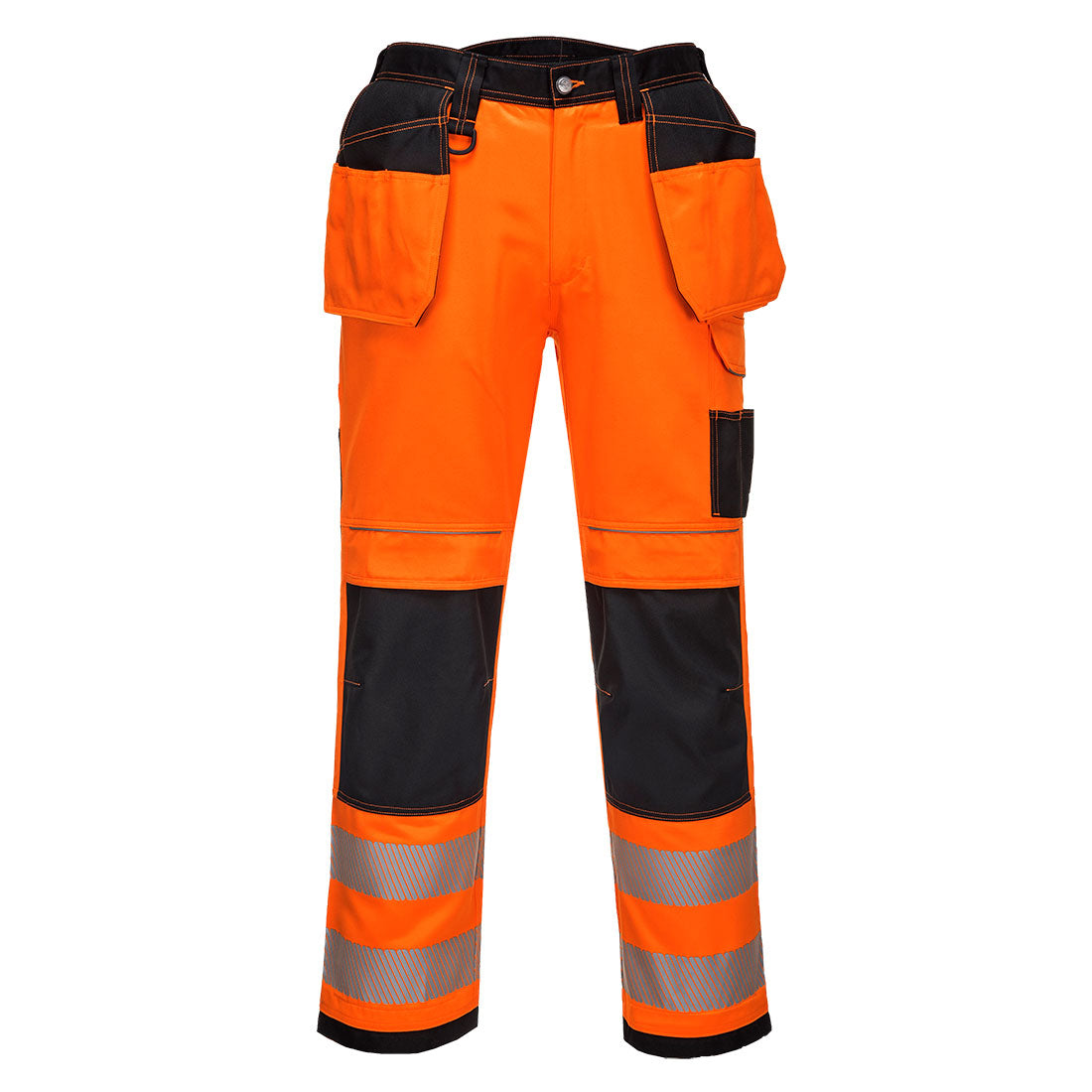 PW3 Hi-Vis Holster Pocket Work Trousers - Orange/Black