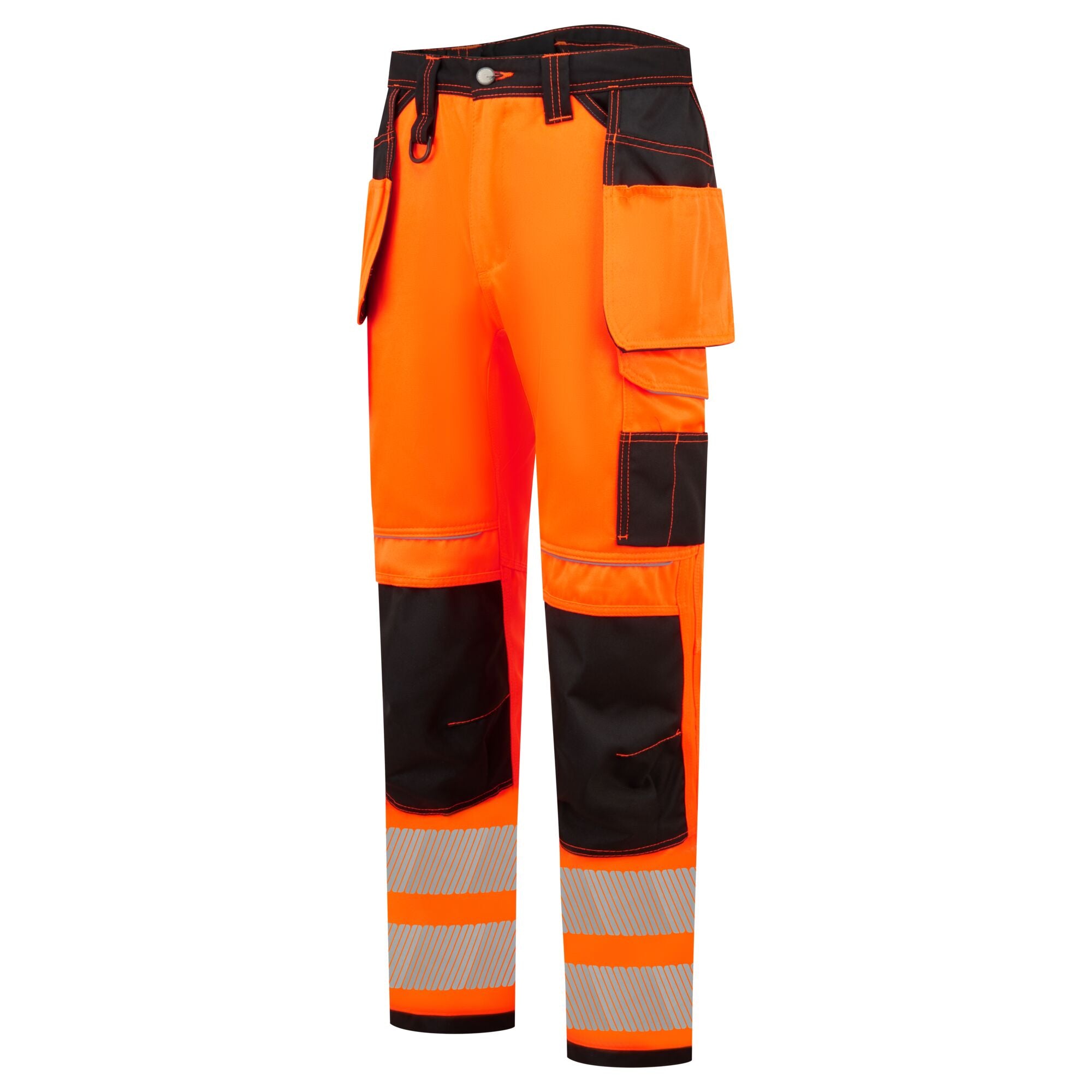PW3 Hi-Vis Werkbroek met Holsterzakken - Oranje/Zwart - opname 2