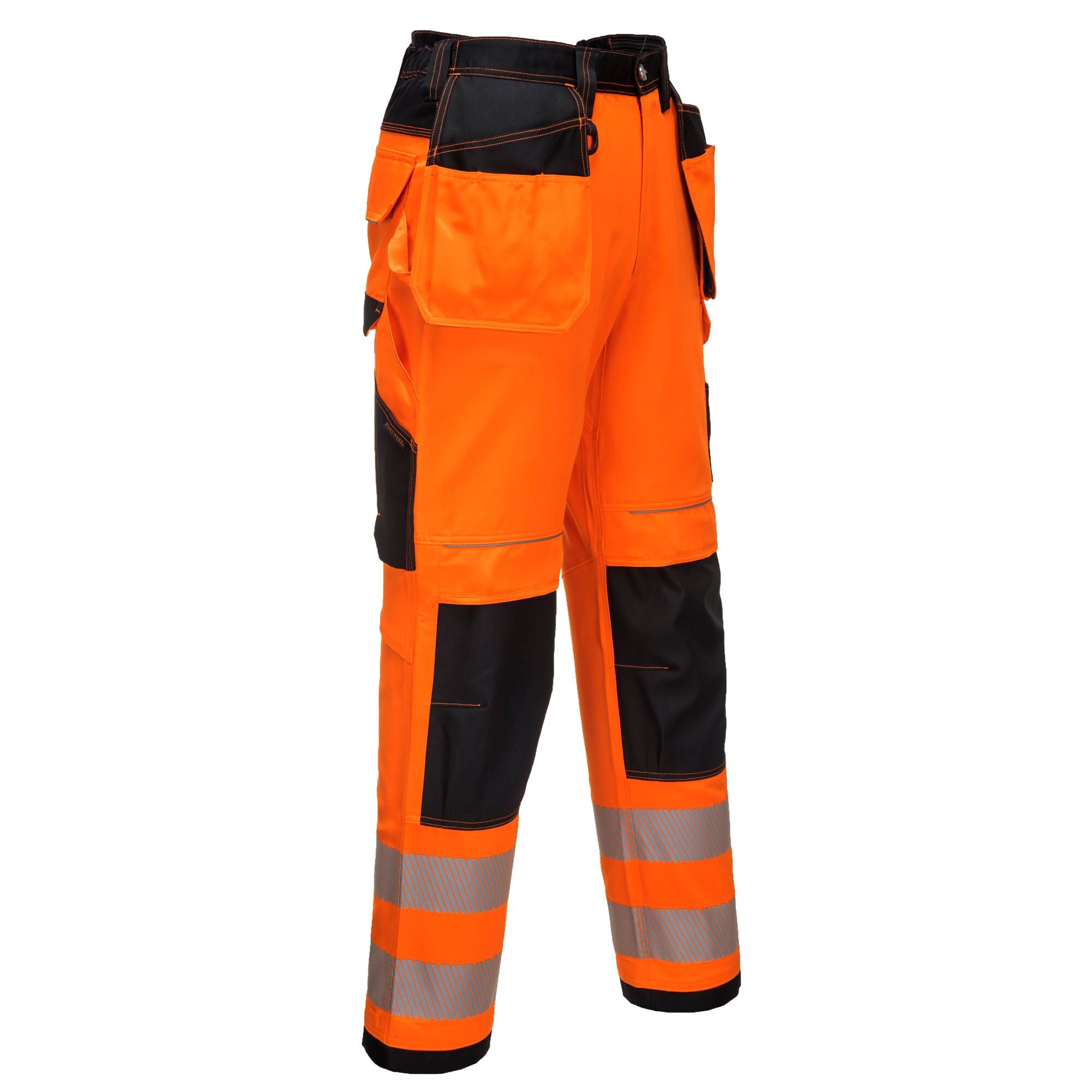 PW3 Hi-Vis Werkbroek met Holsterzakken - Oranje/Zwart - opname 4