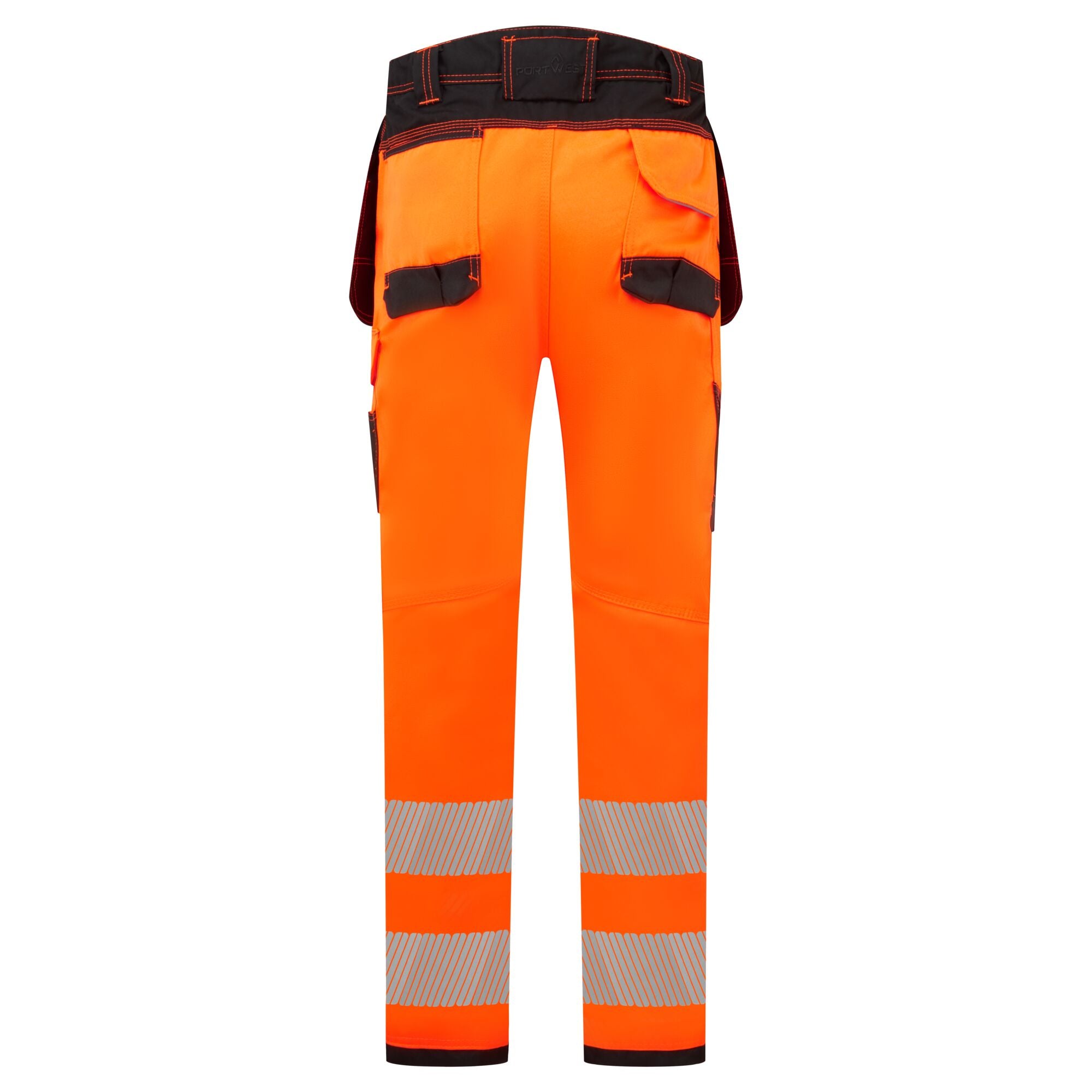 PW3 Hi-Vis Werkbroek met Holsterzakken - Oranje/Zwart - achterkant