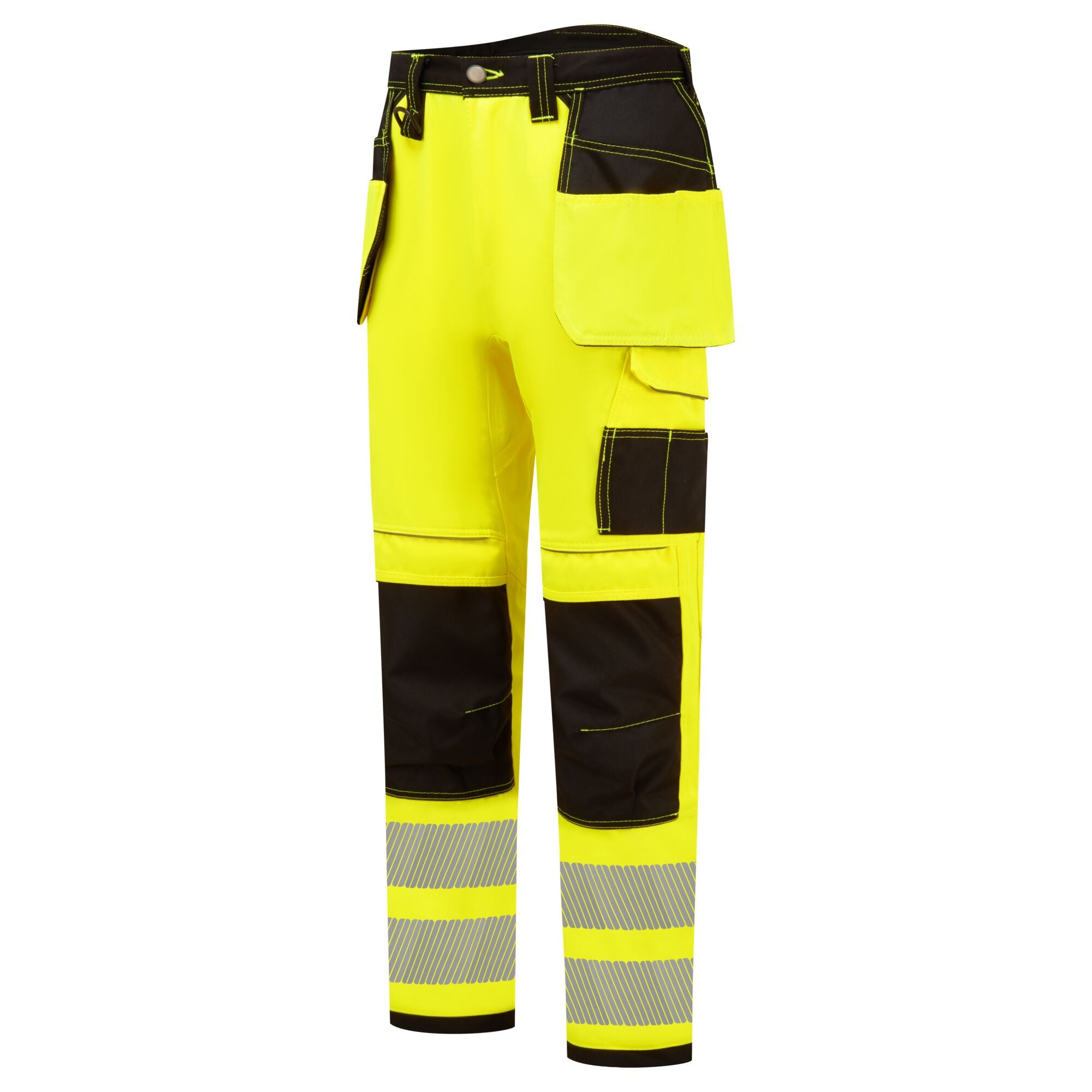 PW3 Hi-Vis Werkbroek met Holsterzakken - Geel/Zwart - opname 2