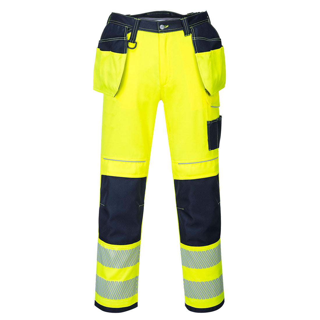 PW3 Hi-Vis Holster Pocket Work Trousers - Yellow/Navy