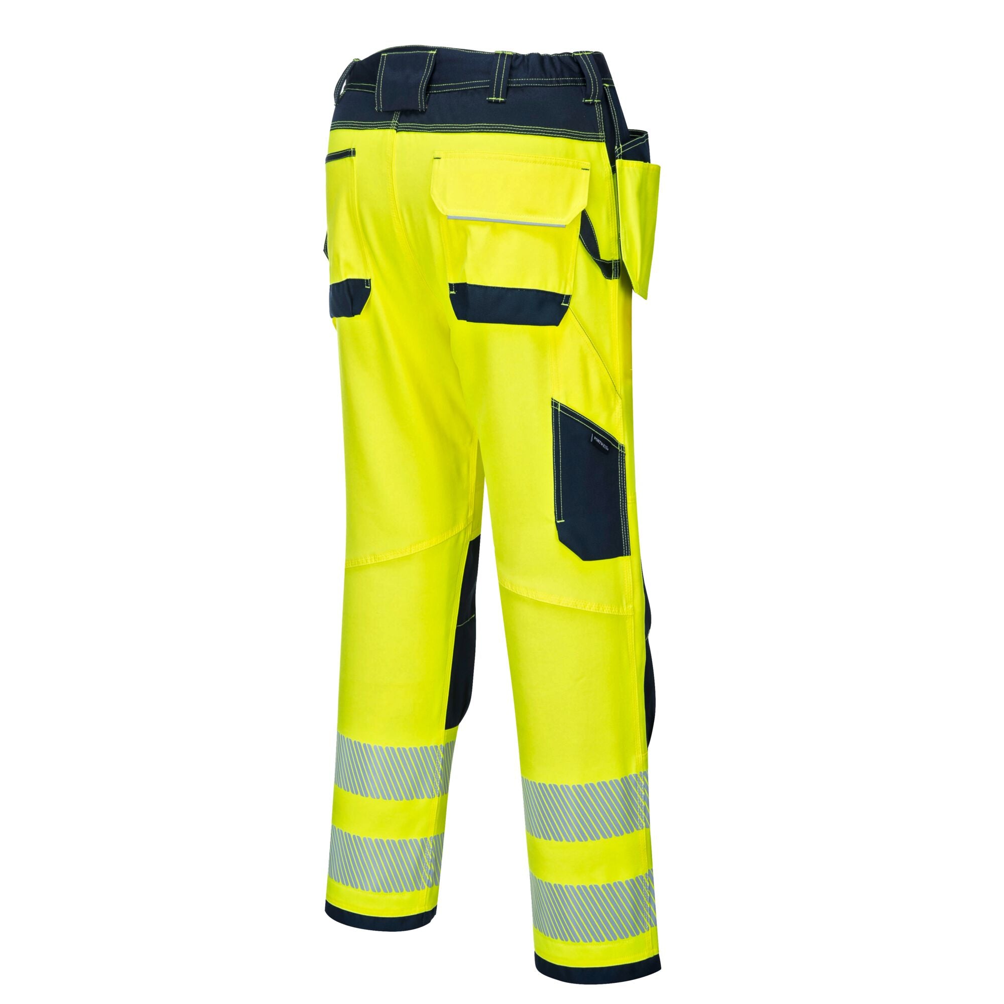 PW3 Hi-Vis Werkbroek met Holsterzakken - Geel/Marine - opname 3
