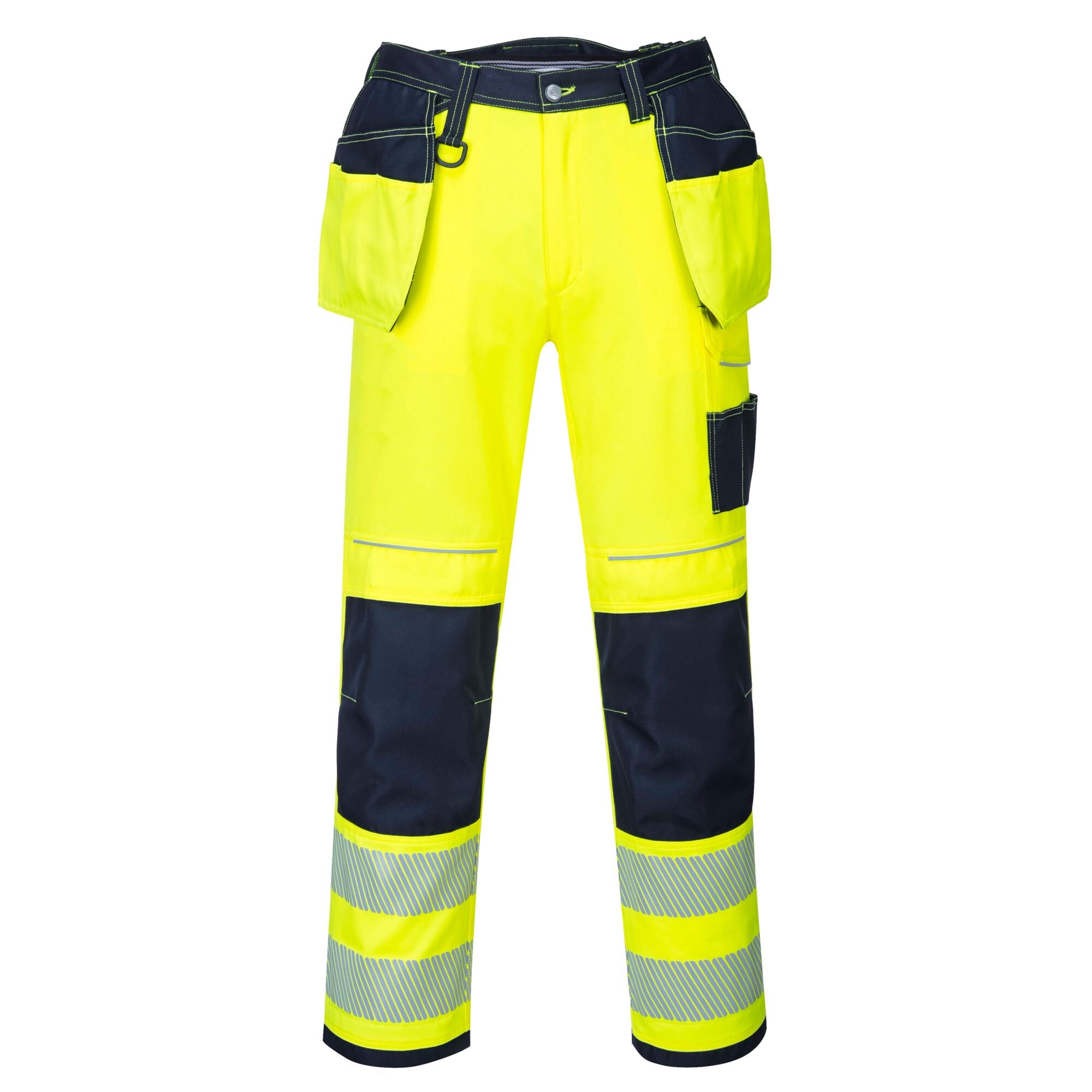 PW3 Hi-Vis Werkbroek met Holsterzakken - Geel/Marine