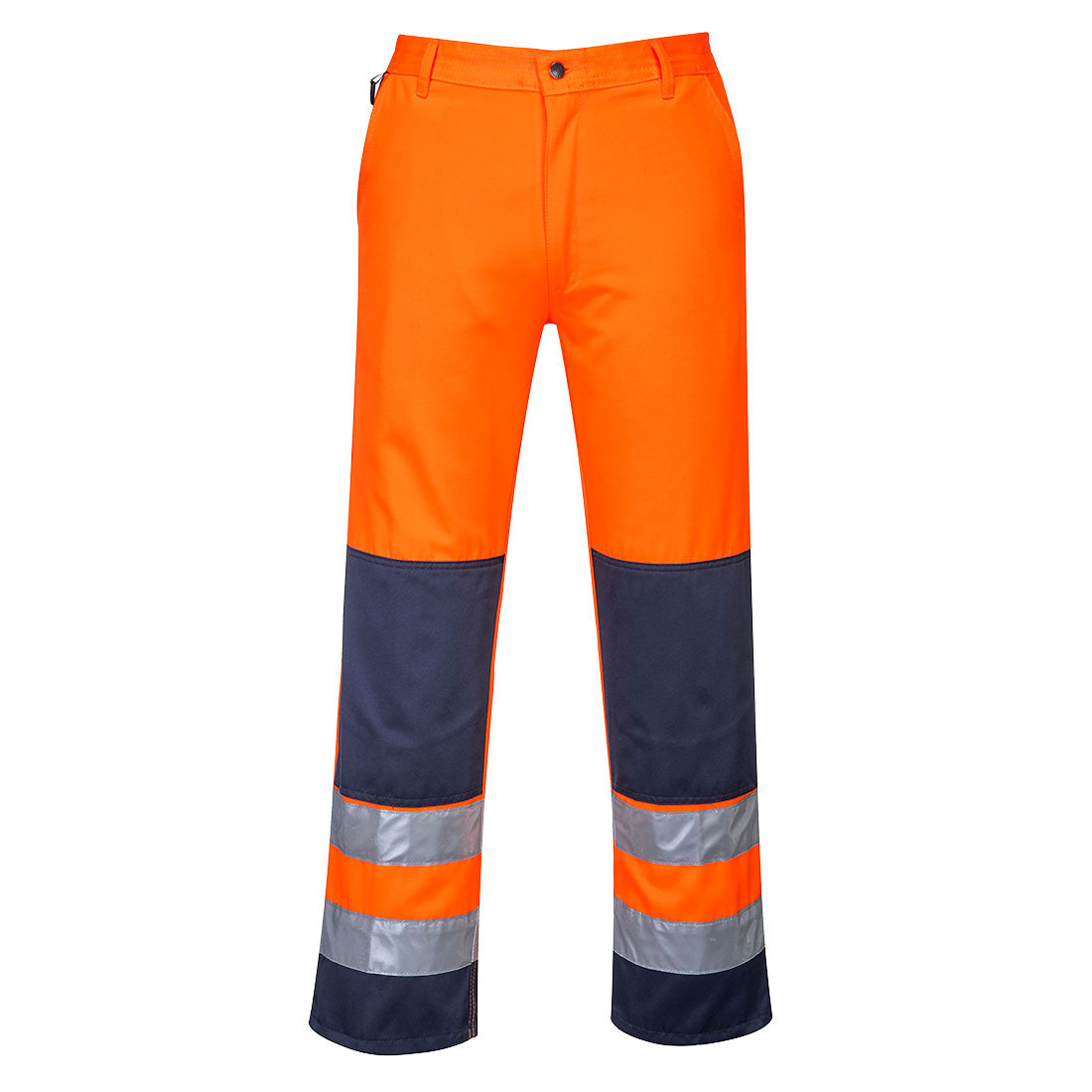 Seville Hi-Vis Contrast Work Trousers - Orange/Navy