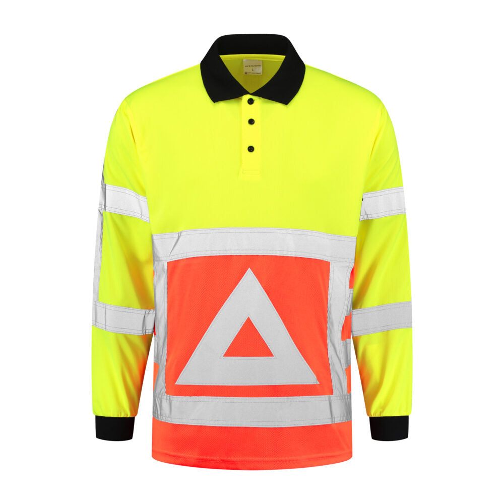 Verkehrsregler-Polo Langarm gelb-orange