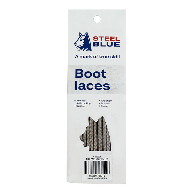 One Pair Laces Retail Granite 160 cm - Granite