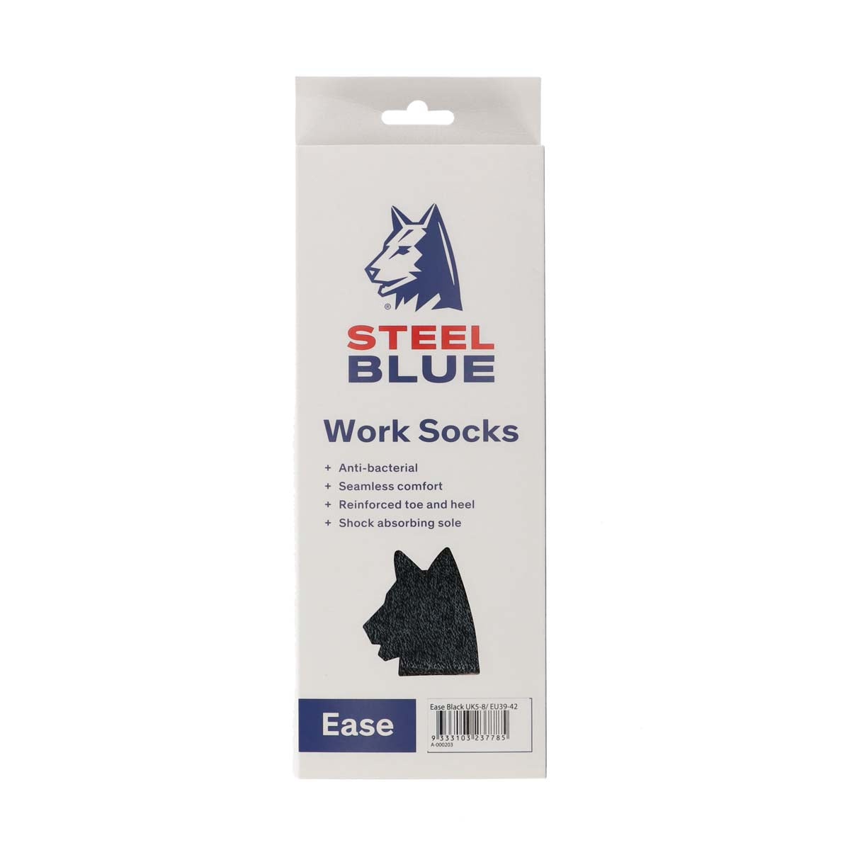 Steel Blue Werksokken Ease Zwart - verpakking