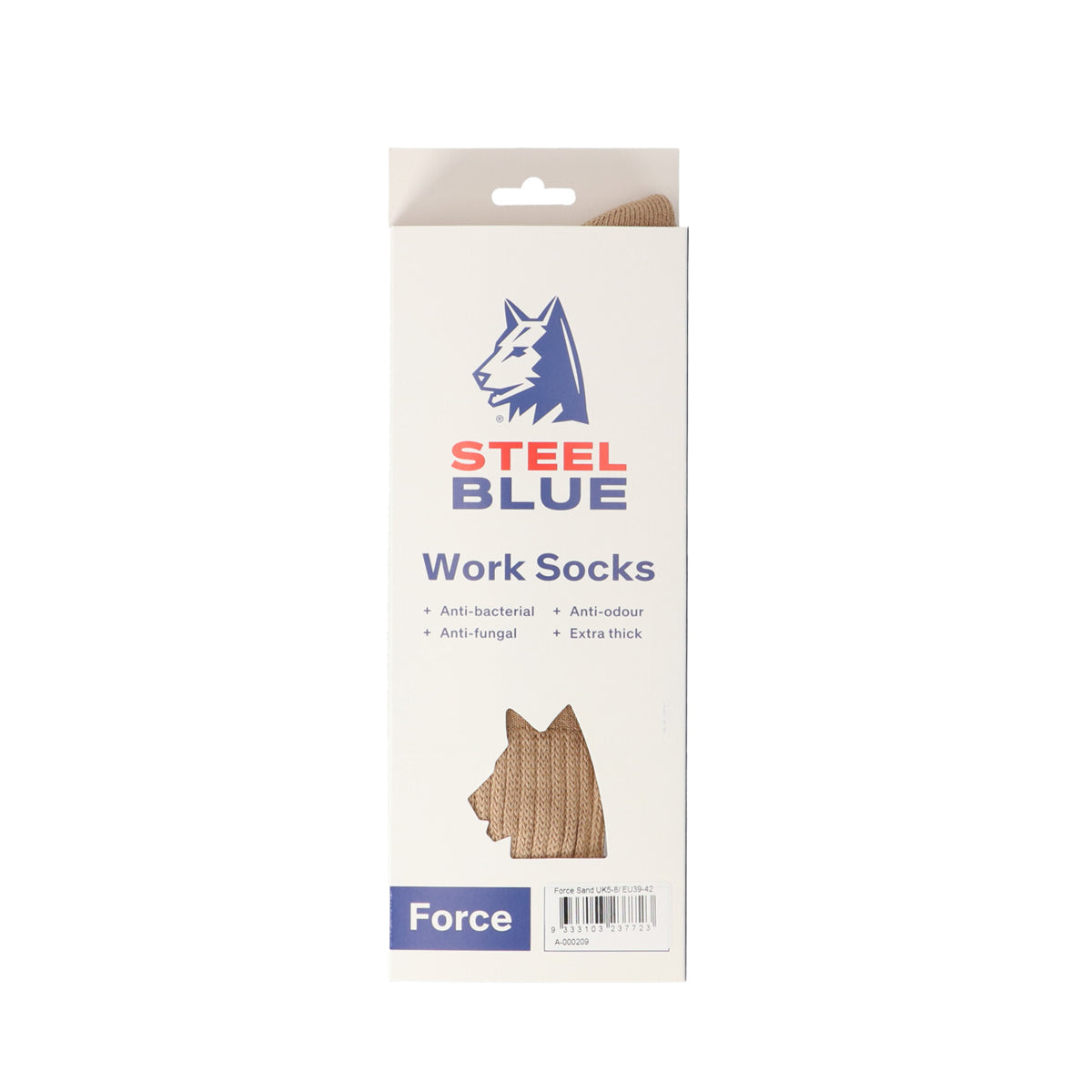 Steel Blue Werksokken Force Zand - verpakking